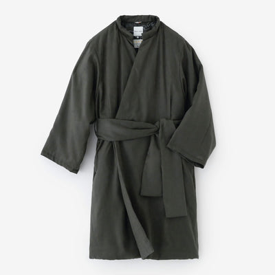 フェイクヌバック 丹前（たんぜん） 中綿袷（なかわたあわせ）／墨色（すみいろ）×環繋ぎ矢車文（かんつなぎやぐるまもん） 写し（うつし）