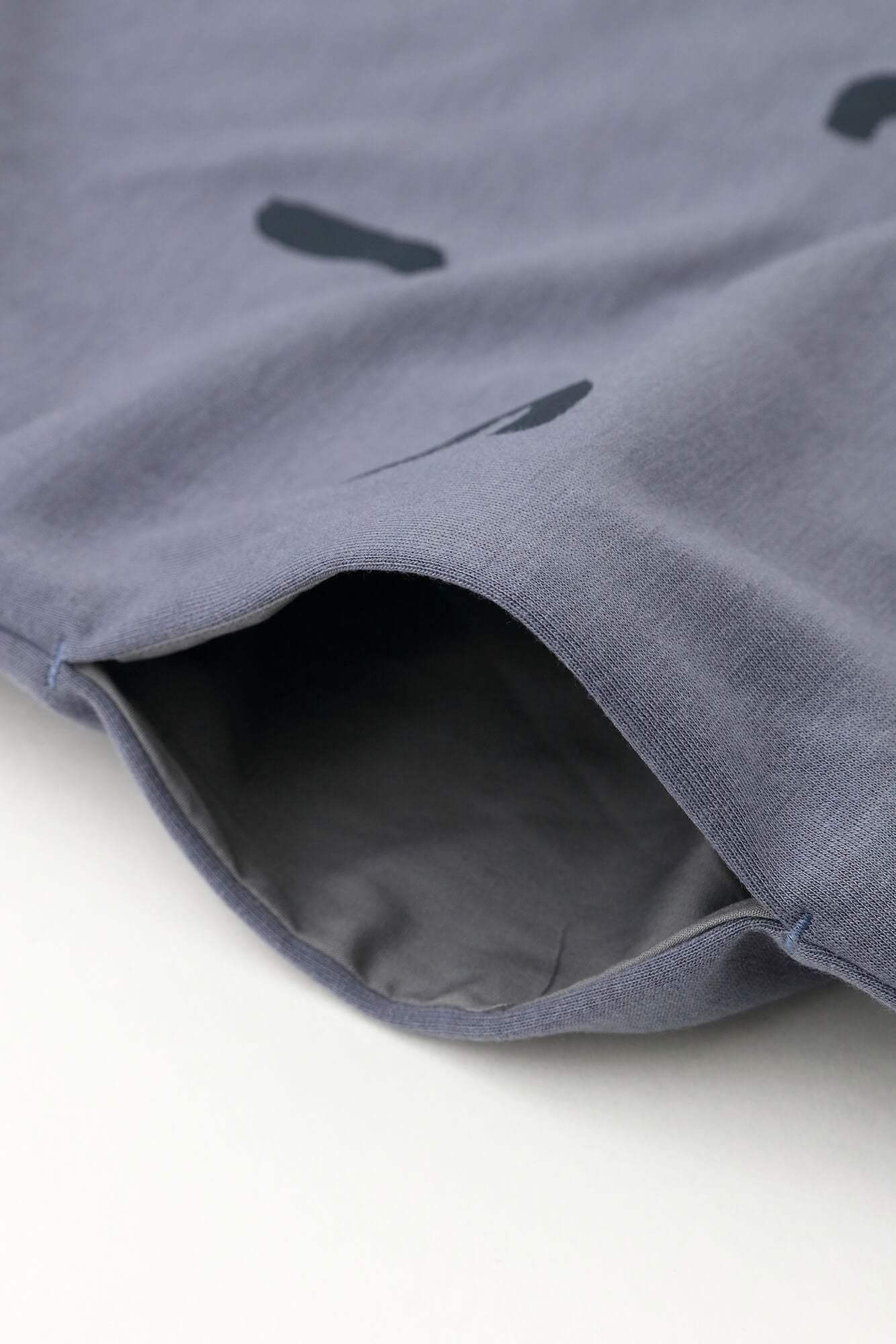 ウール混 両面編（りょうめんあみ） 長方形衣（ちょうほうけい） 肩線（かたせん）／SO-SU-U 縹鼠（はなだねず）