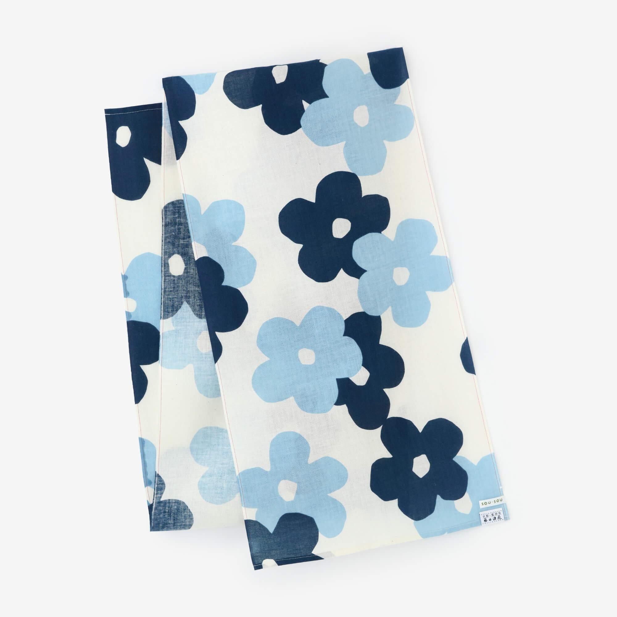 SOU・SOU×藤田染苑 藍捺染 くびまき／花がさね2