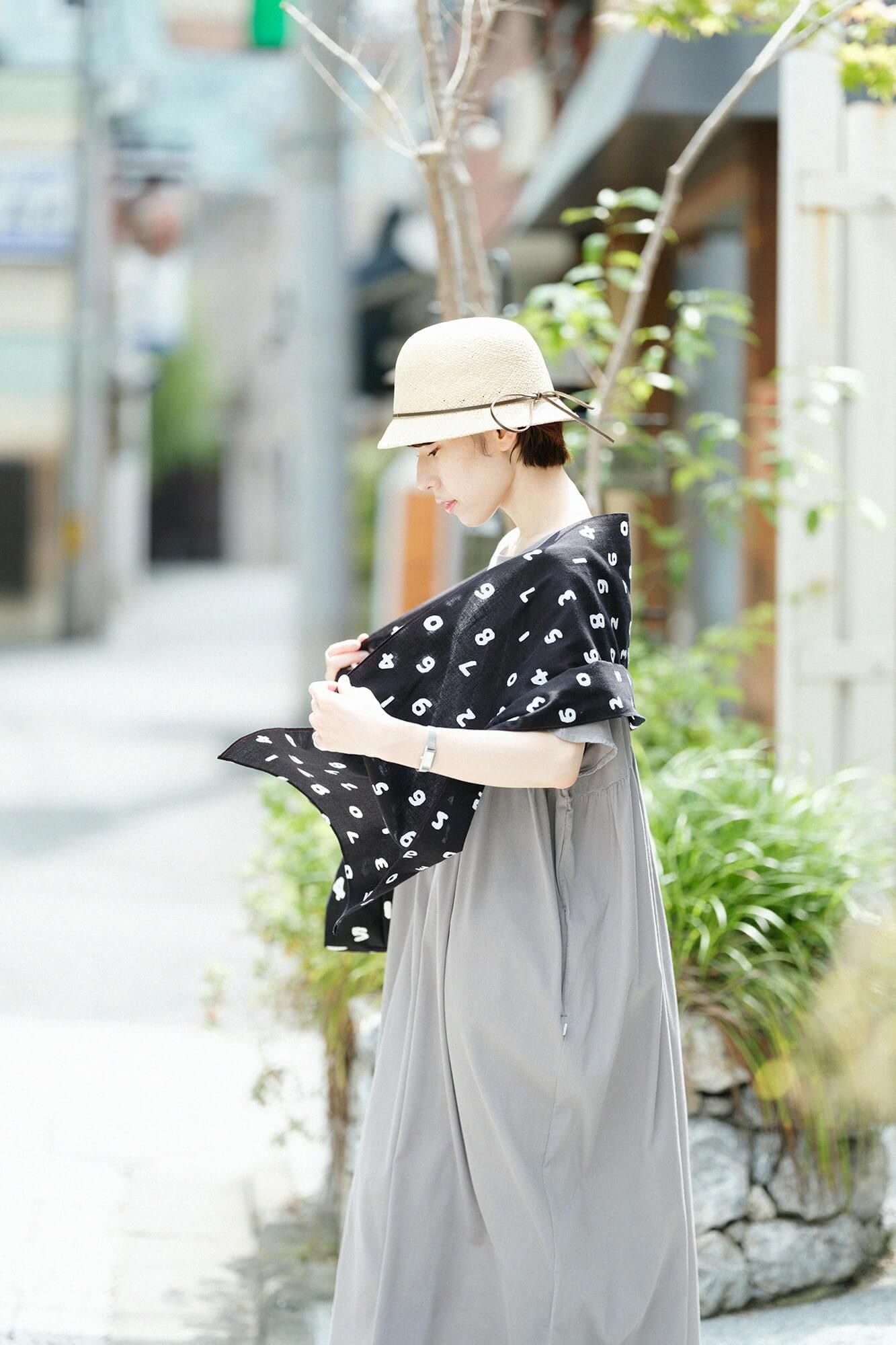 伊勢木棉 圍巾／SO-SU-U十數圍巾 黑色 2