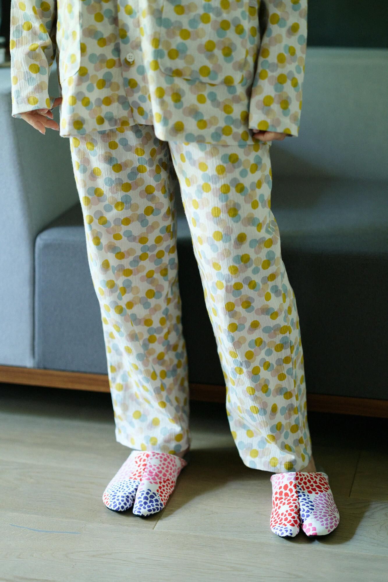 高島縮棉 20/20 圖案紋樣居家服／玻璃珠2