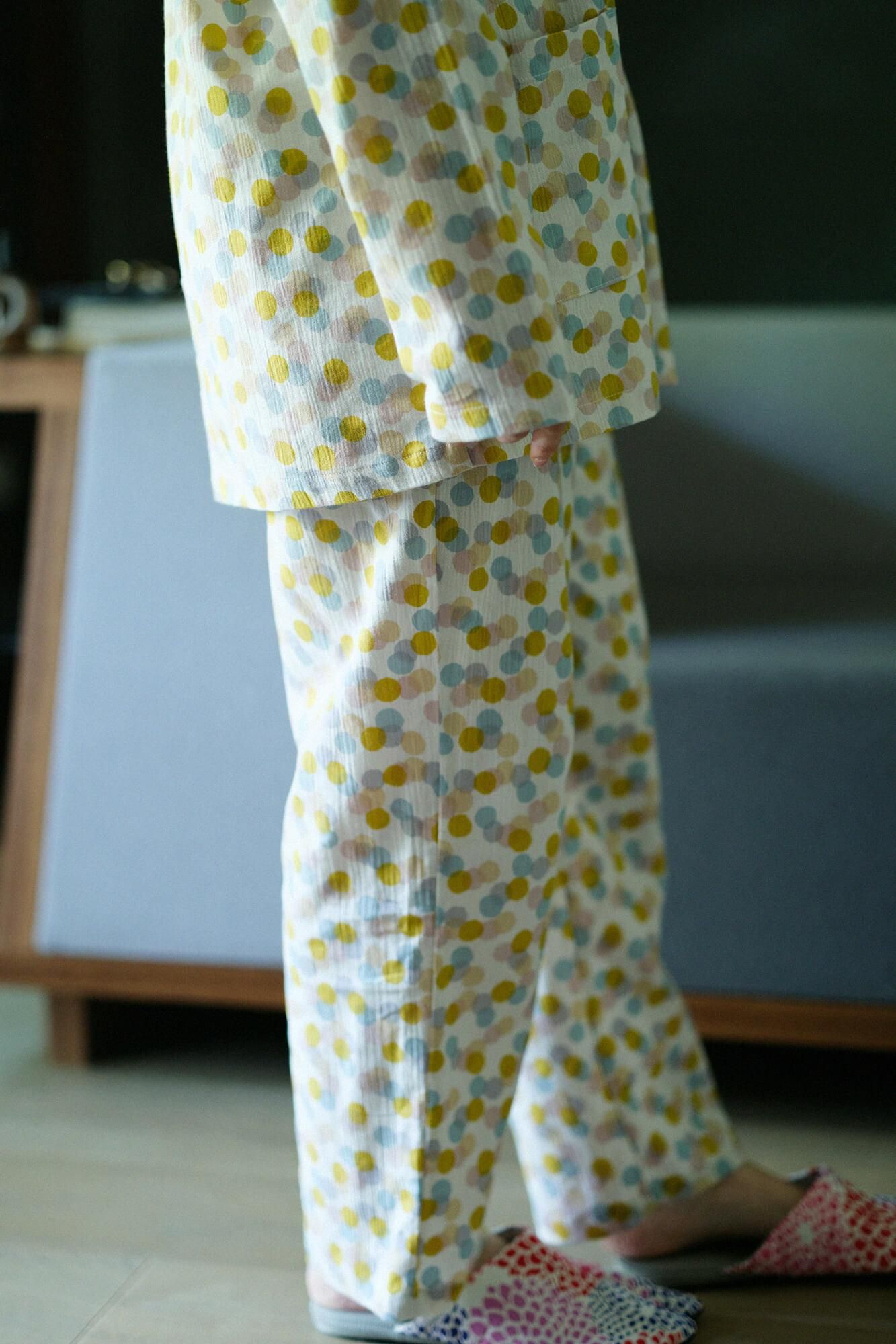 高島縮棉 20/20 圖案紋樣居家服／玻璃珠2