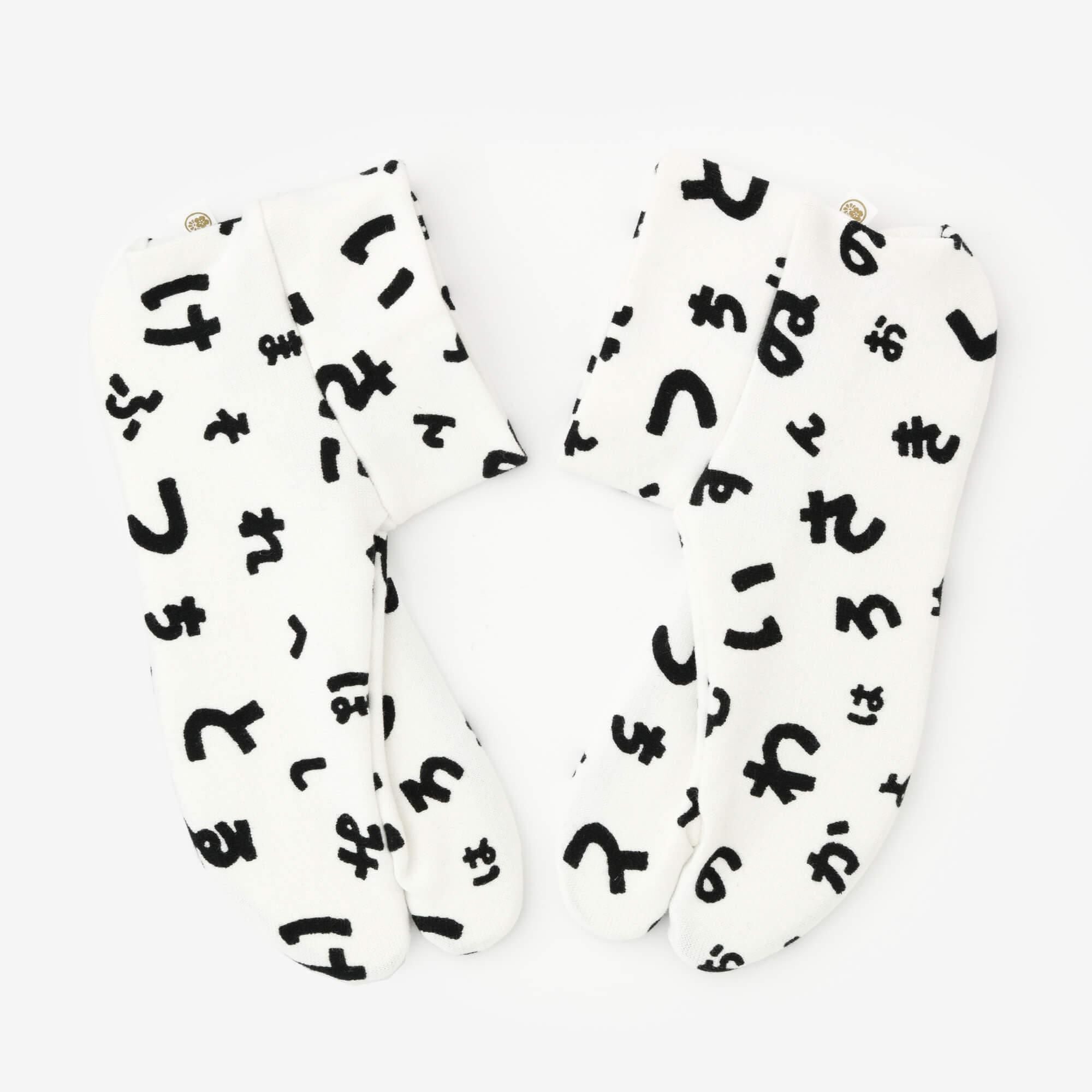 棉質圖案 彈性足袋襪／五十音歌 ※防滑襪底