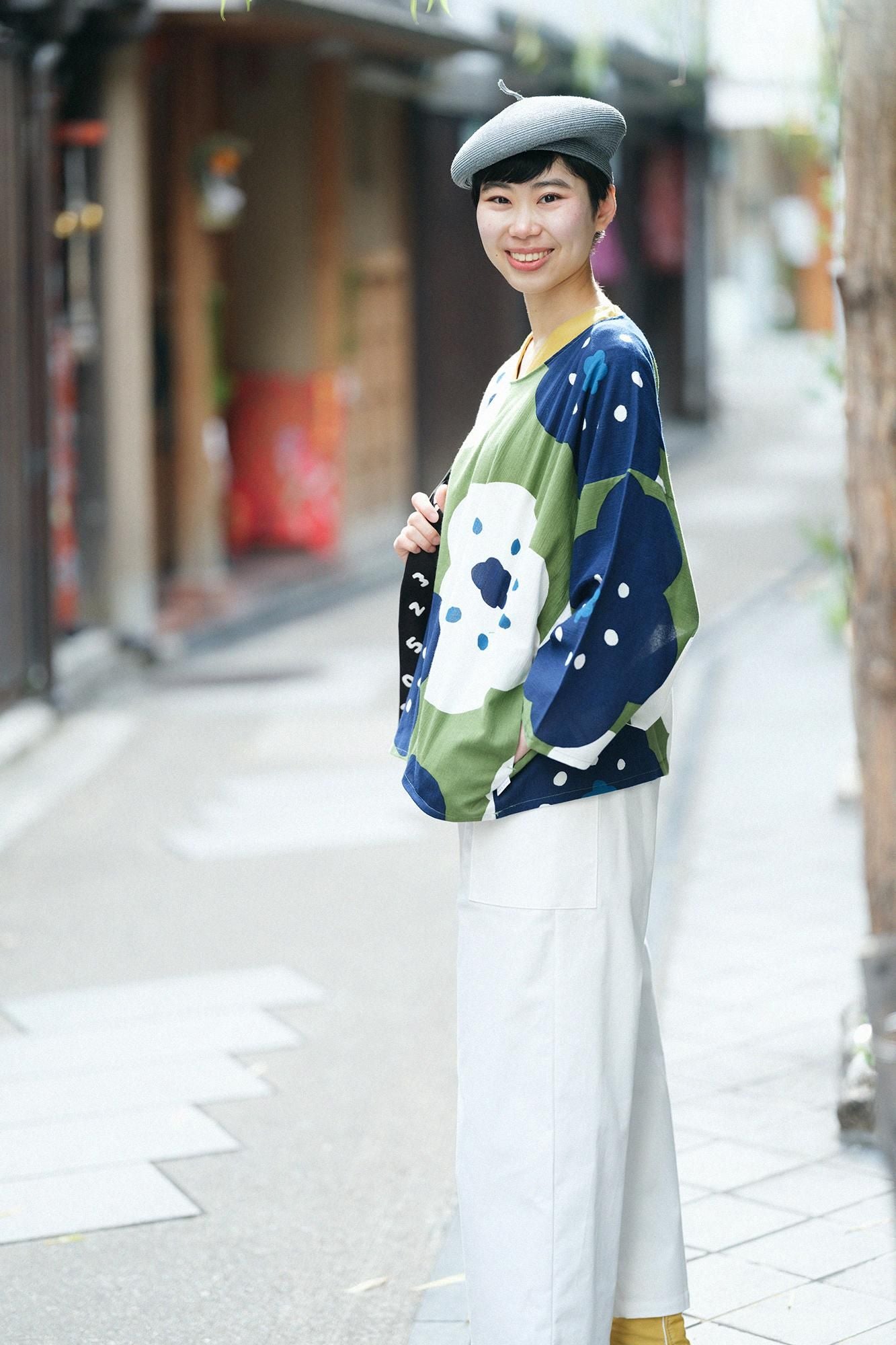 新品 SOU SOU 梳毛 薙刀四角衣(S) net限定】梳毛（そもう） 薙刀四角衣（なぎなたしかくい）／深紺間道