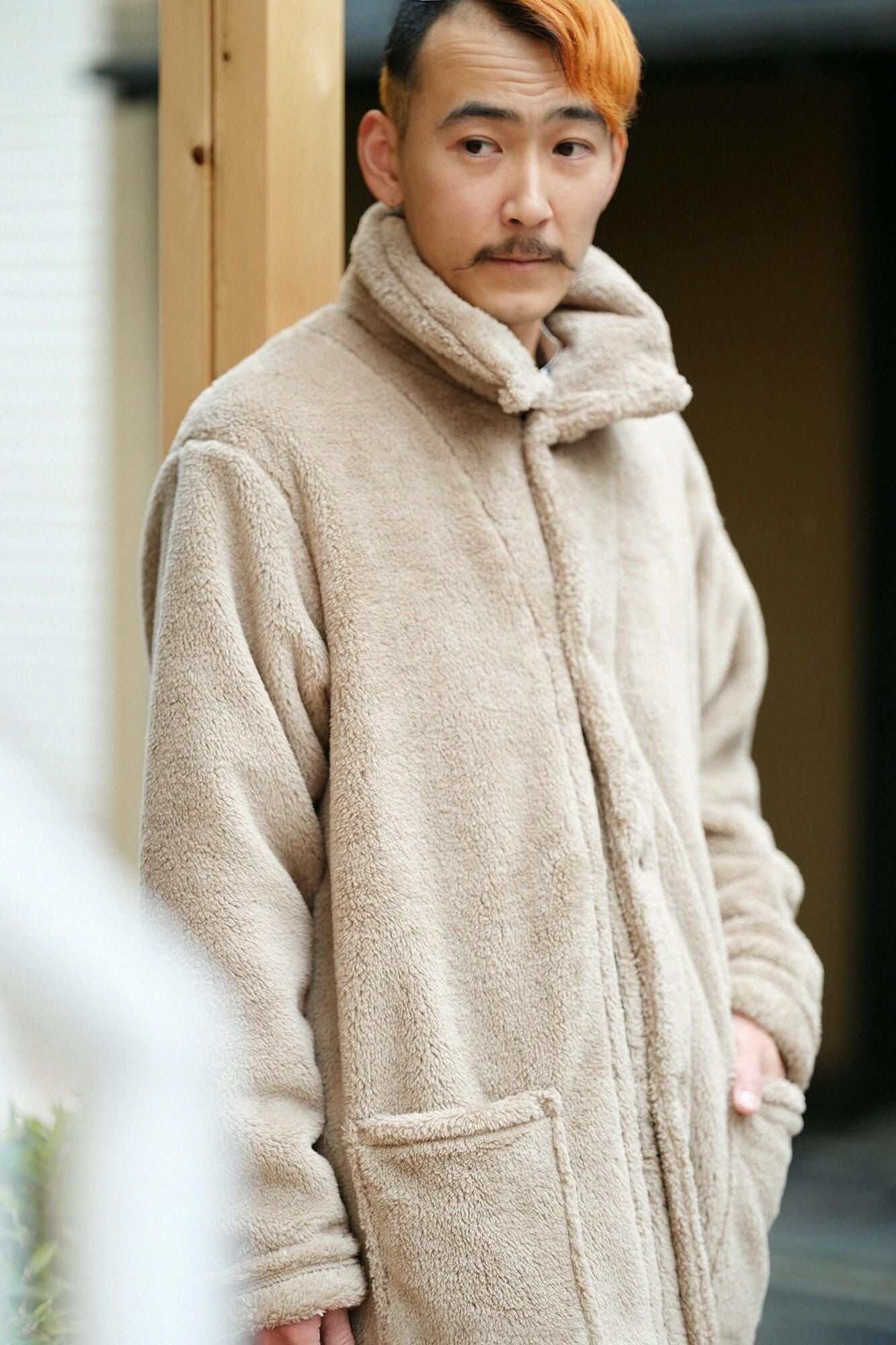 仿毛長袍／榛果色