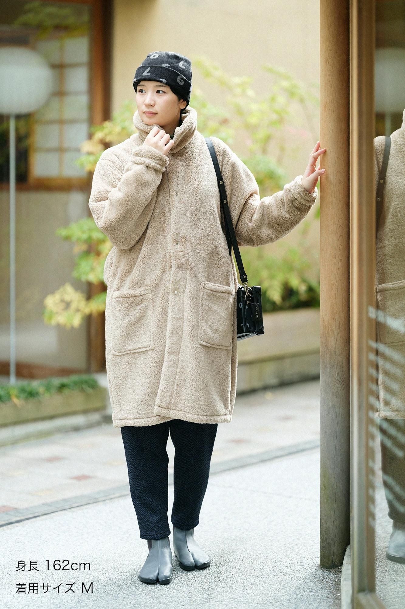 仿毛長袍／榛果色