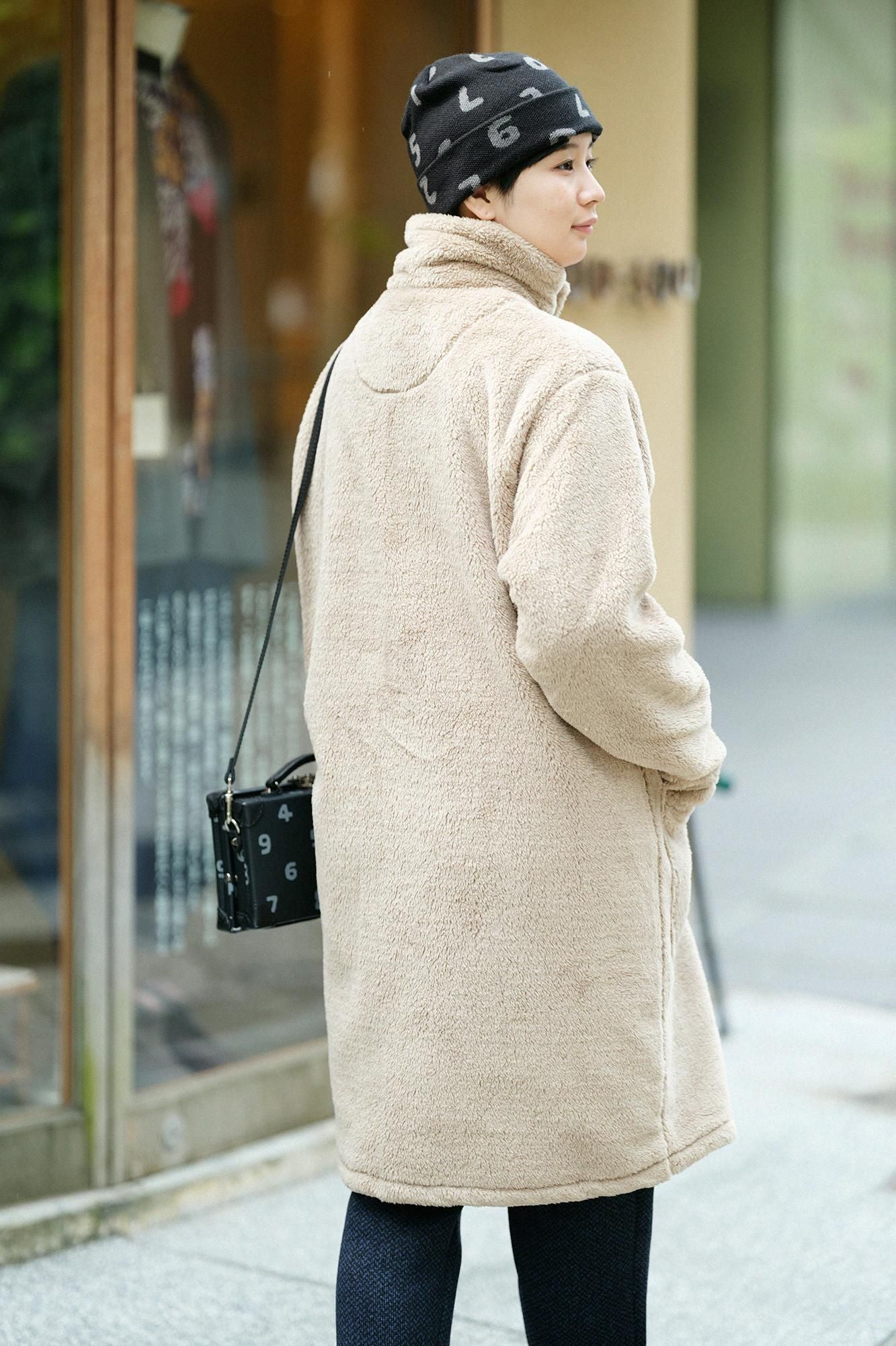 仿毛長袍／榛果色