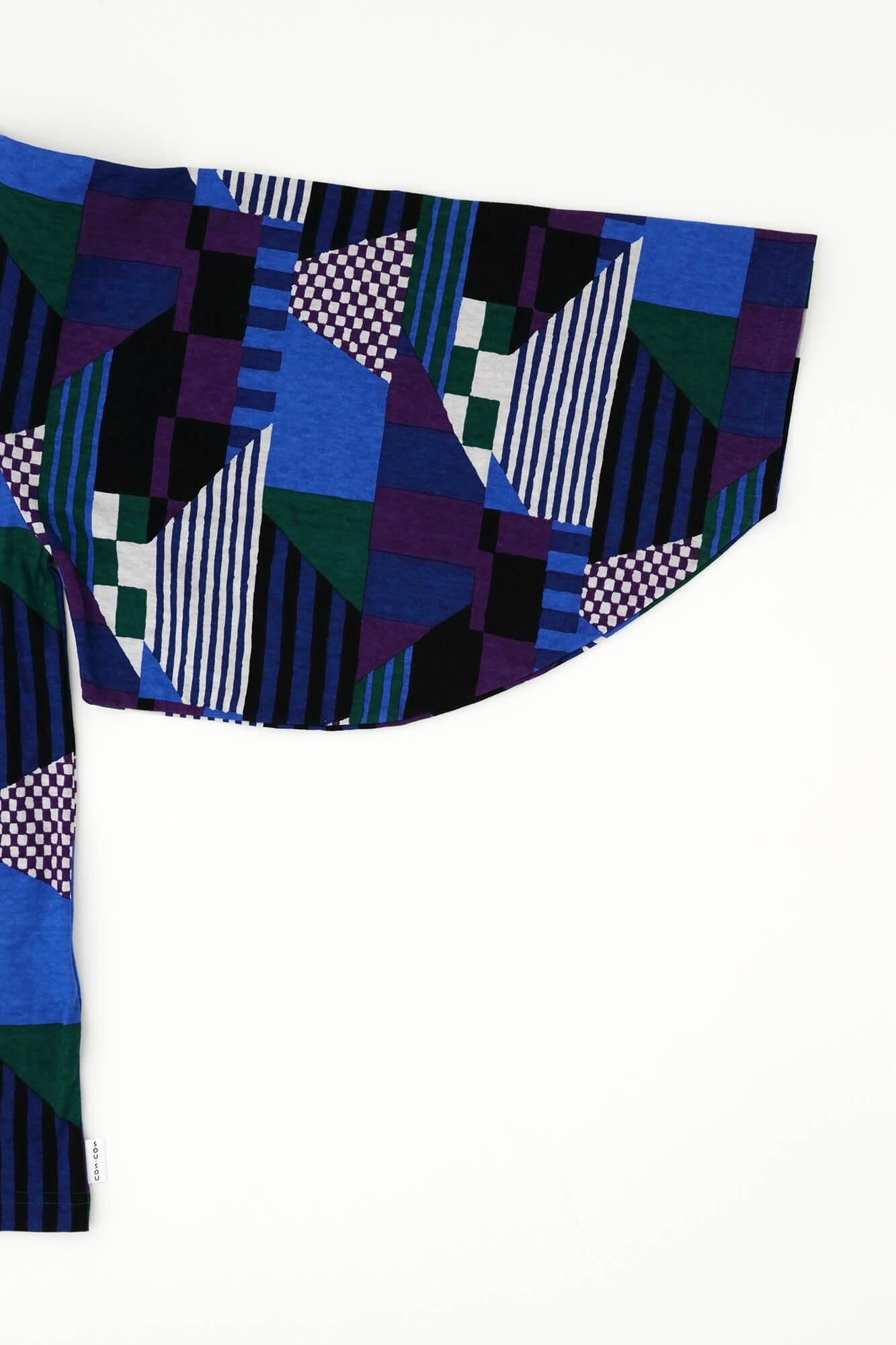 Naginata Pleated Shirt / Geometric Pattern