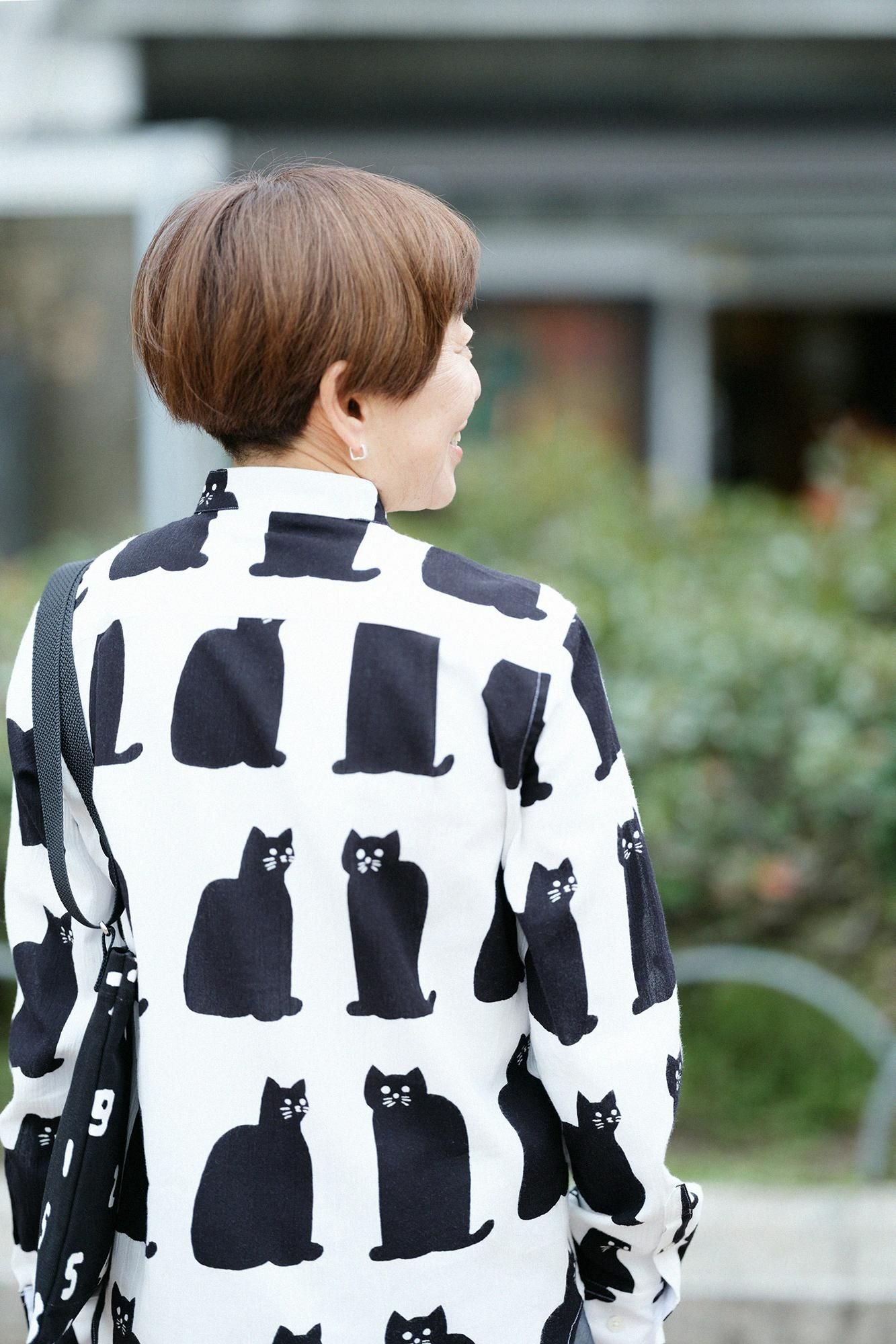 美品！SOU SOU 長袖シャツ　高島縮　スタンドカラー　フクロウ柄　S 白 美品！SOU SOU 長袖シャツ 高島縮 スタンドカラー フクロウ柄 S