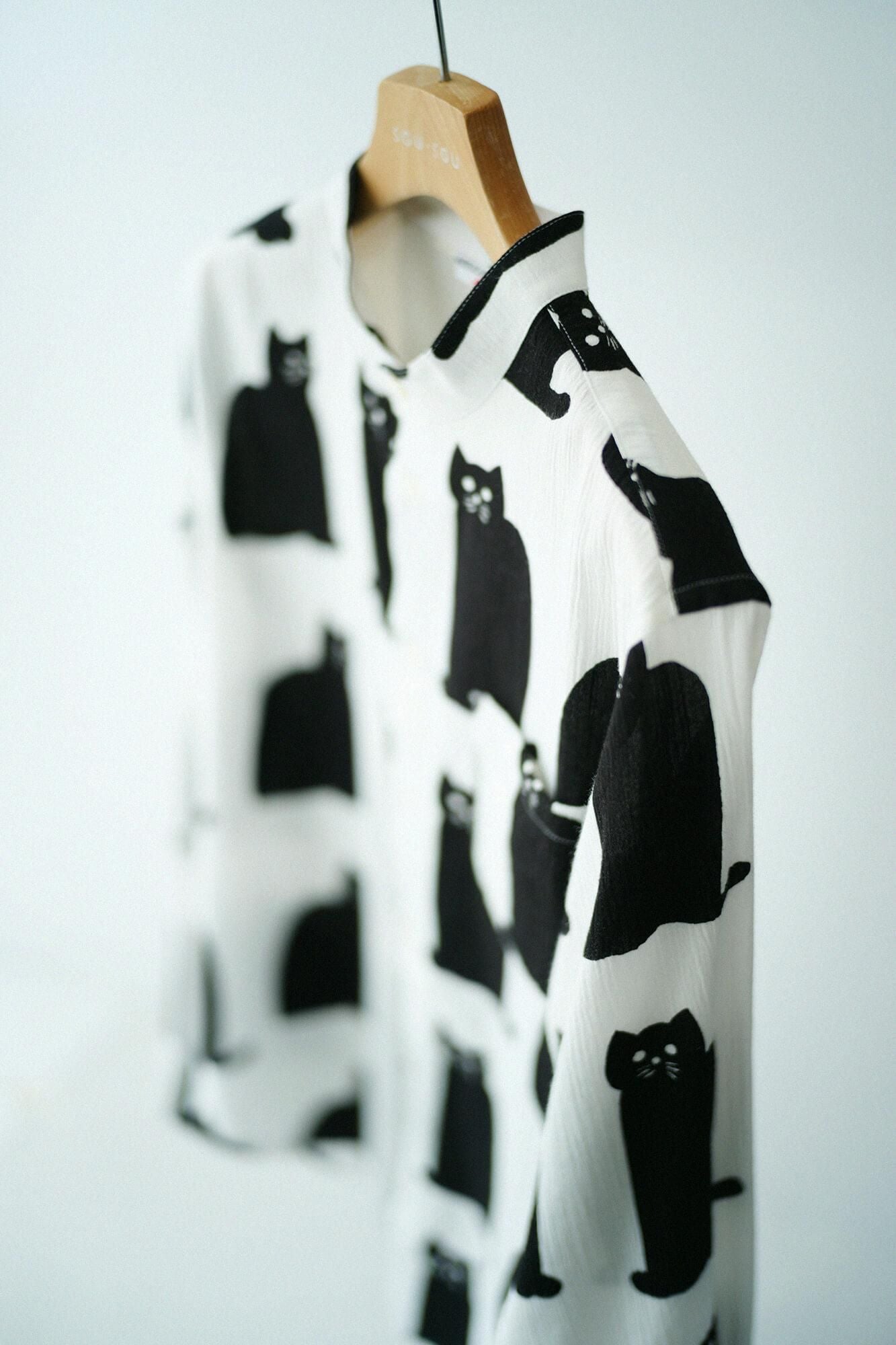 高島縮 20/20 スタンドカラーシャツ／きまぐれ