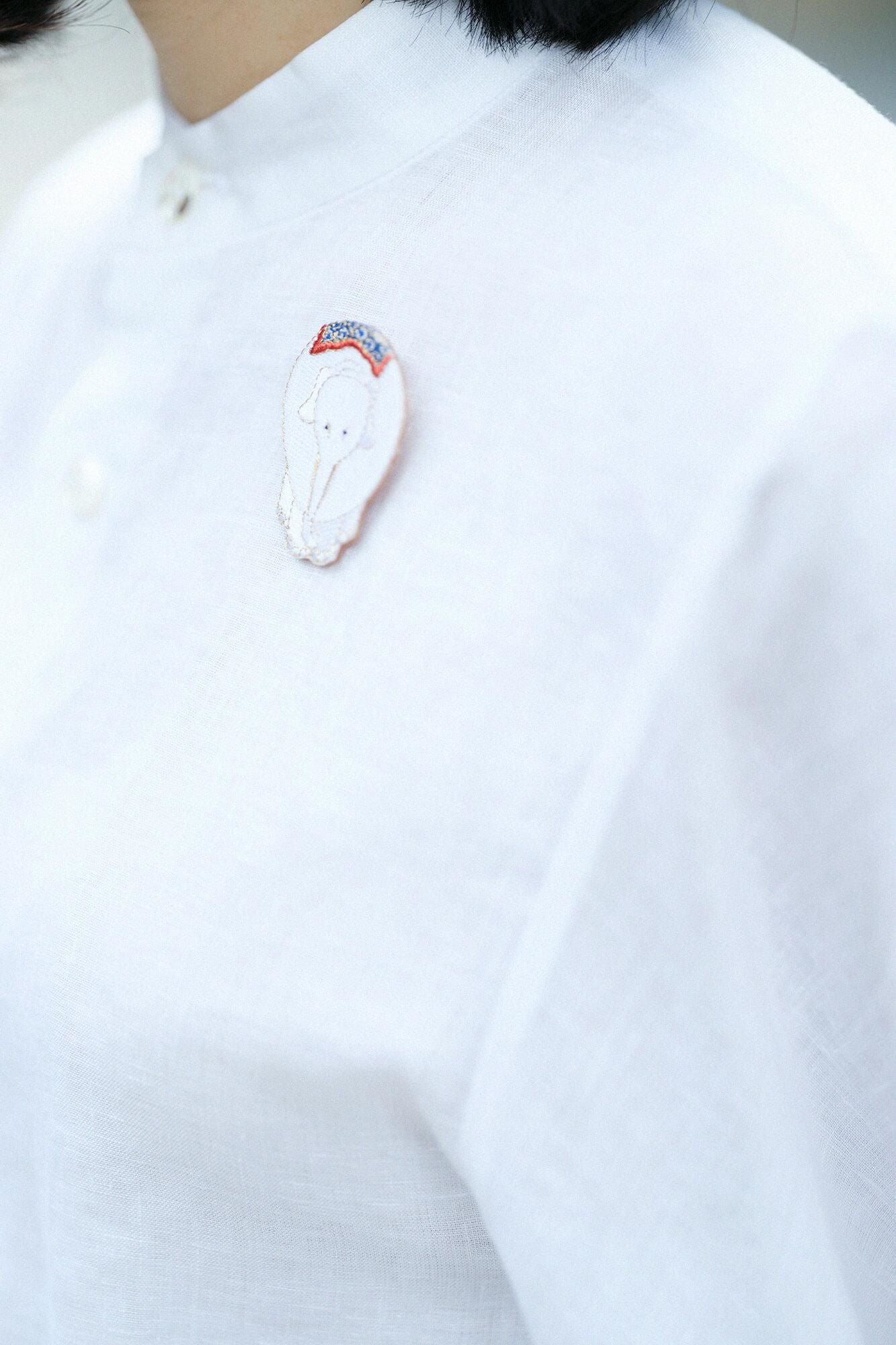 刺繍飾り（ししゅうかざり）／若冲（じゃくちゅう） 鳥獣花木図屏風（ちょうじゅうかぼくずびょうぶ） 写し（うつし） 象（ぞう）