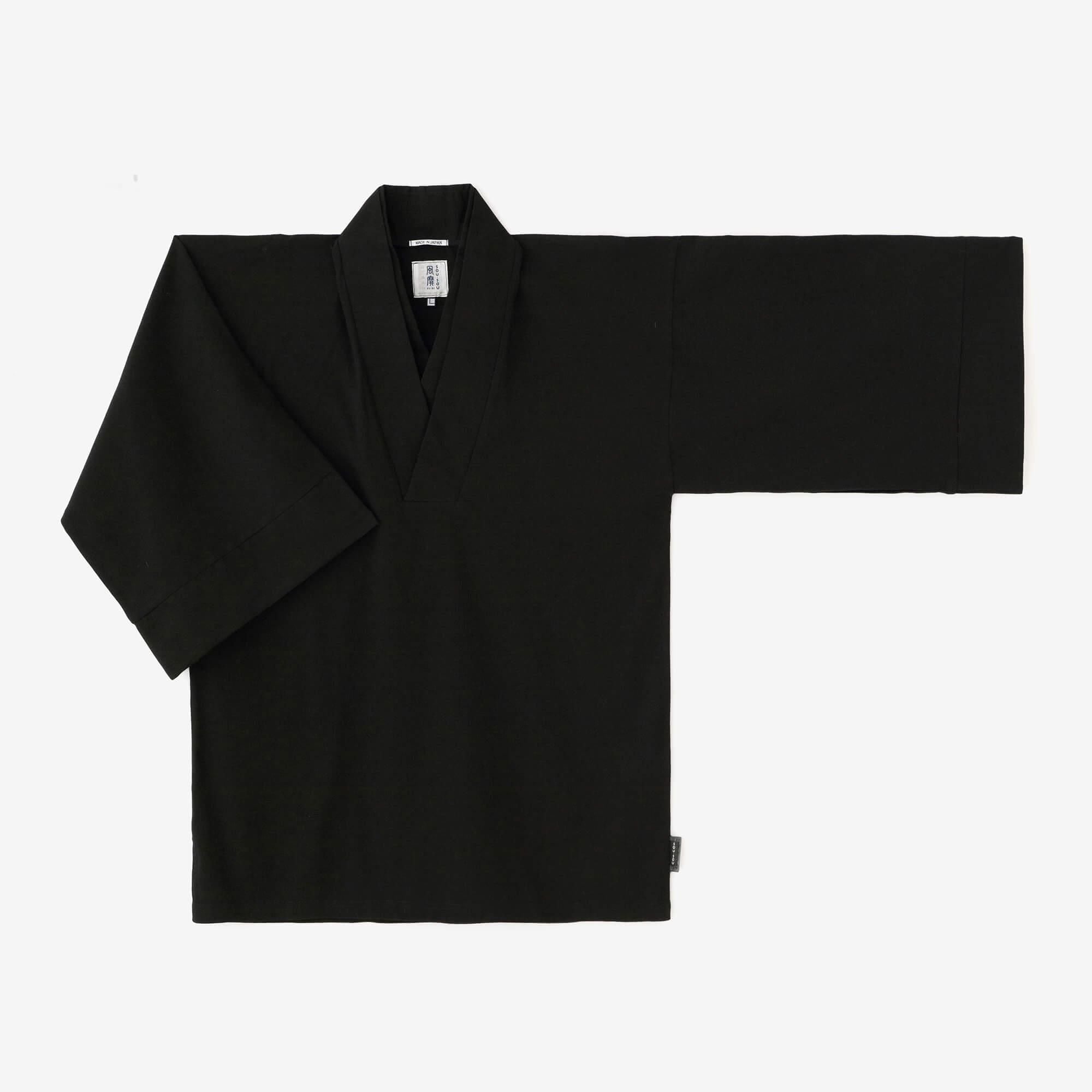 Chizimi Cotton 40/40 Fubi Double Collar Shirt / Black
