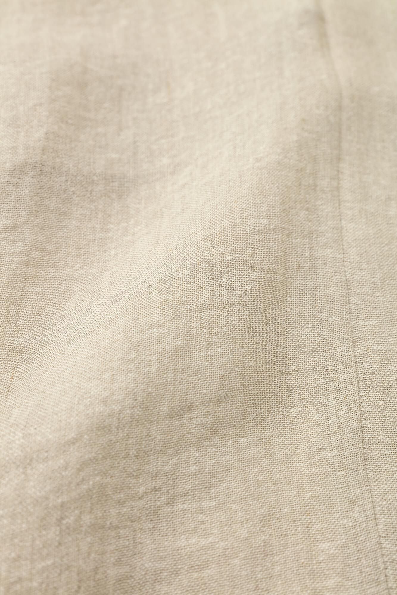 Linen Linen-washi Blended Jinbaori Shoulder Tuck Long / Raw White