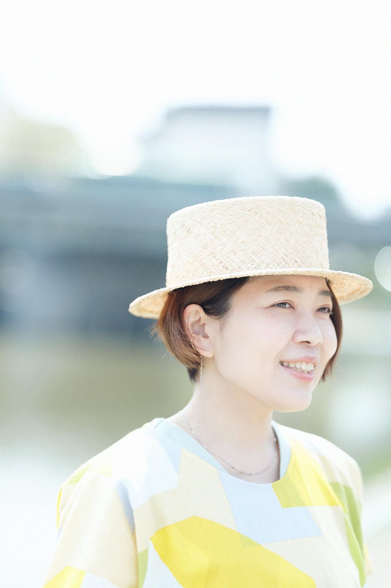 Raffia_Ajiroami (Ajiroami) 平顶帽/白色