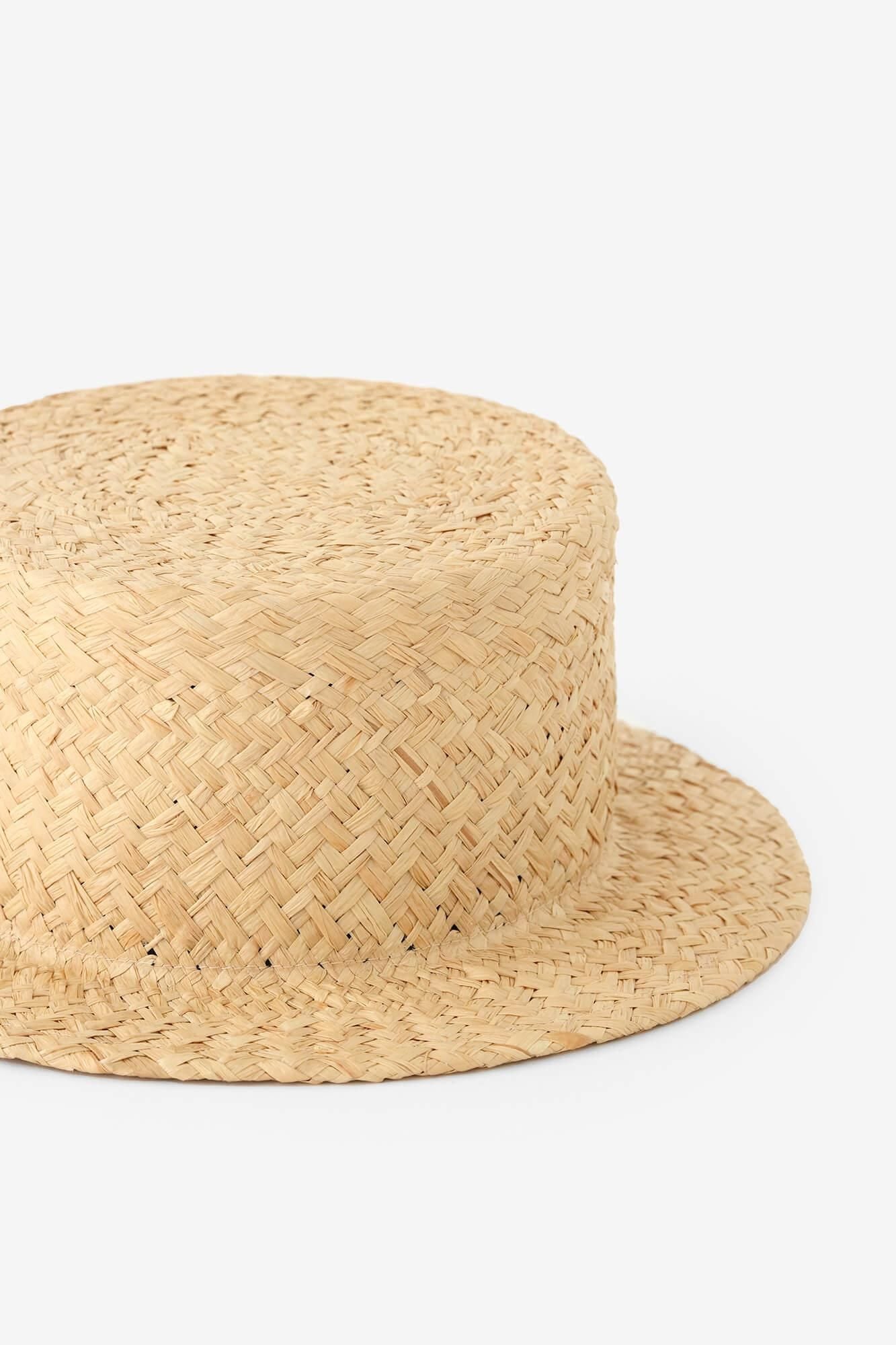 ラフィア_網代編み（あじろあみ） カンカン帽／素色（しろいろ）