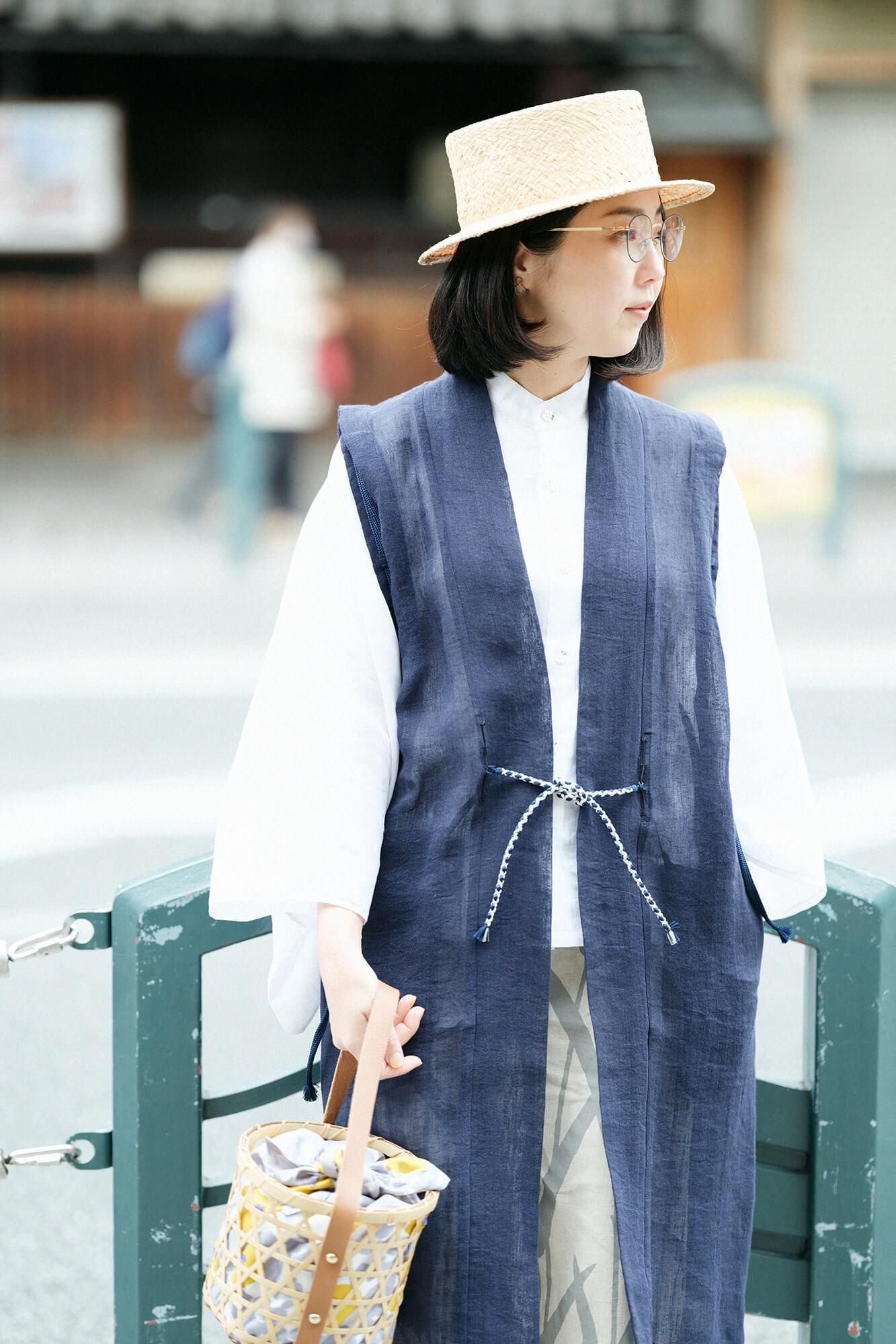 Raffia_Ajiroami (Ajiroami) 平顶帽/白色