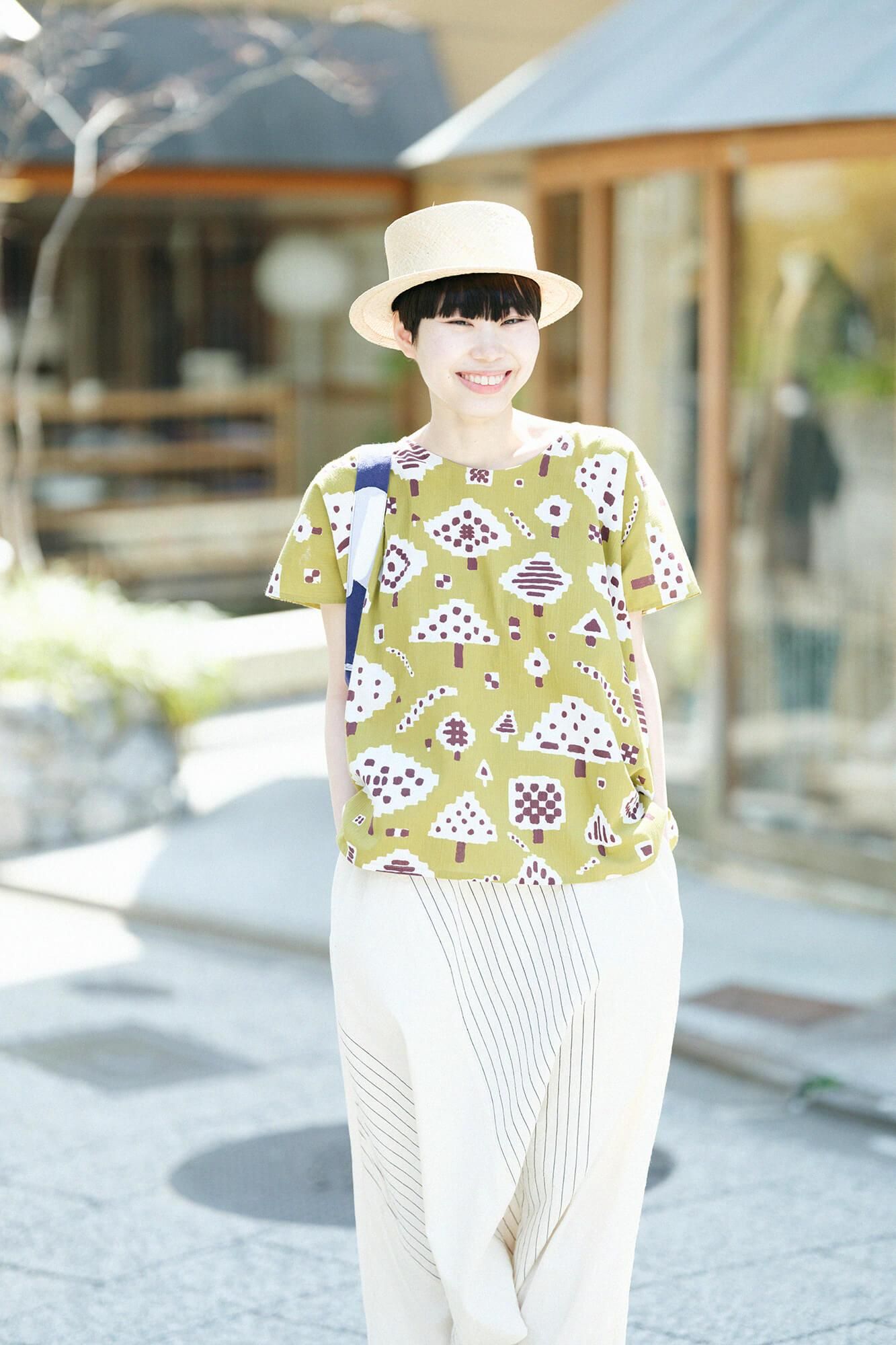 Raffia_Ajiroami (Ajiroami) 平顶帽/白色