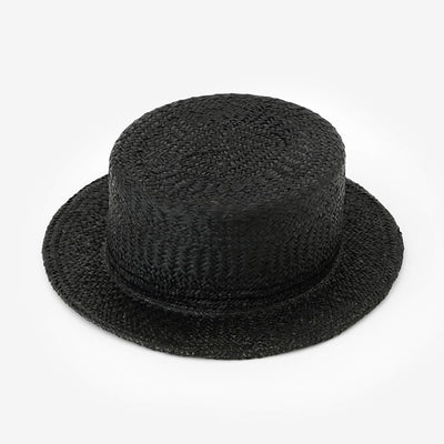 Raffia_ajiro针织（Ajiro ami）cancan帽子/木羽毛颜色（木材）