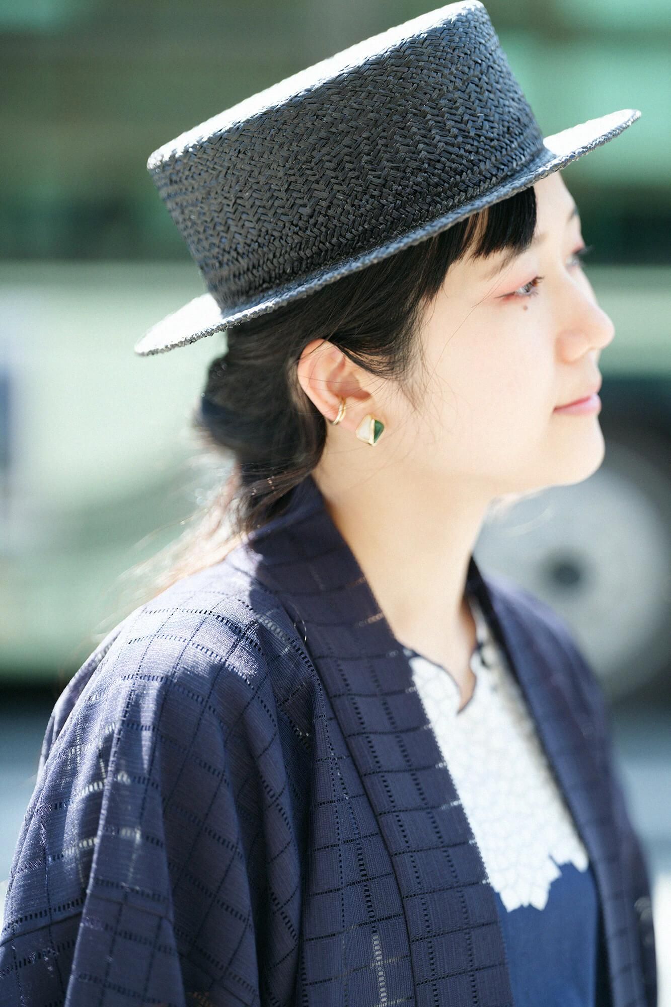 RAFFIA_AJIRO 니트 (AJIRO AMI) KANKAN HAT/검은색
