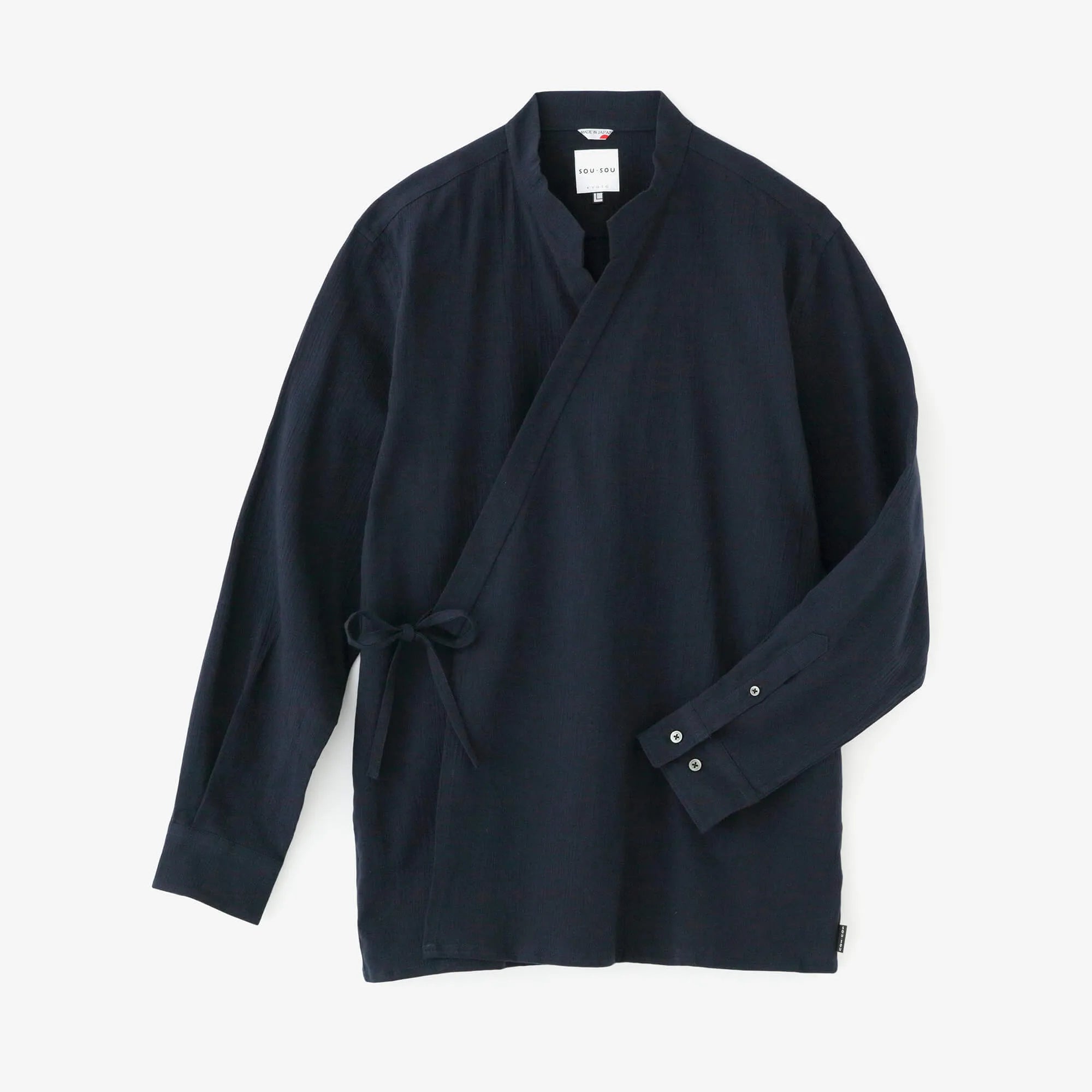 高島縮棉 20/20 作務襯衣/藍黑色