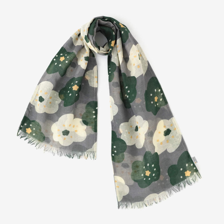 Cotton-linen Blend Ring-shaped Scarf／Smile