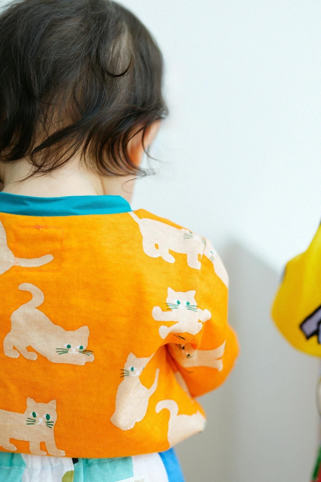 -方領上衣七分袖／貓