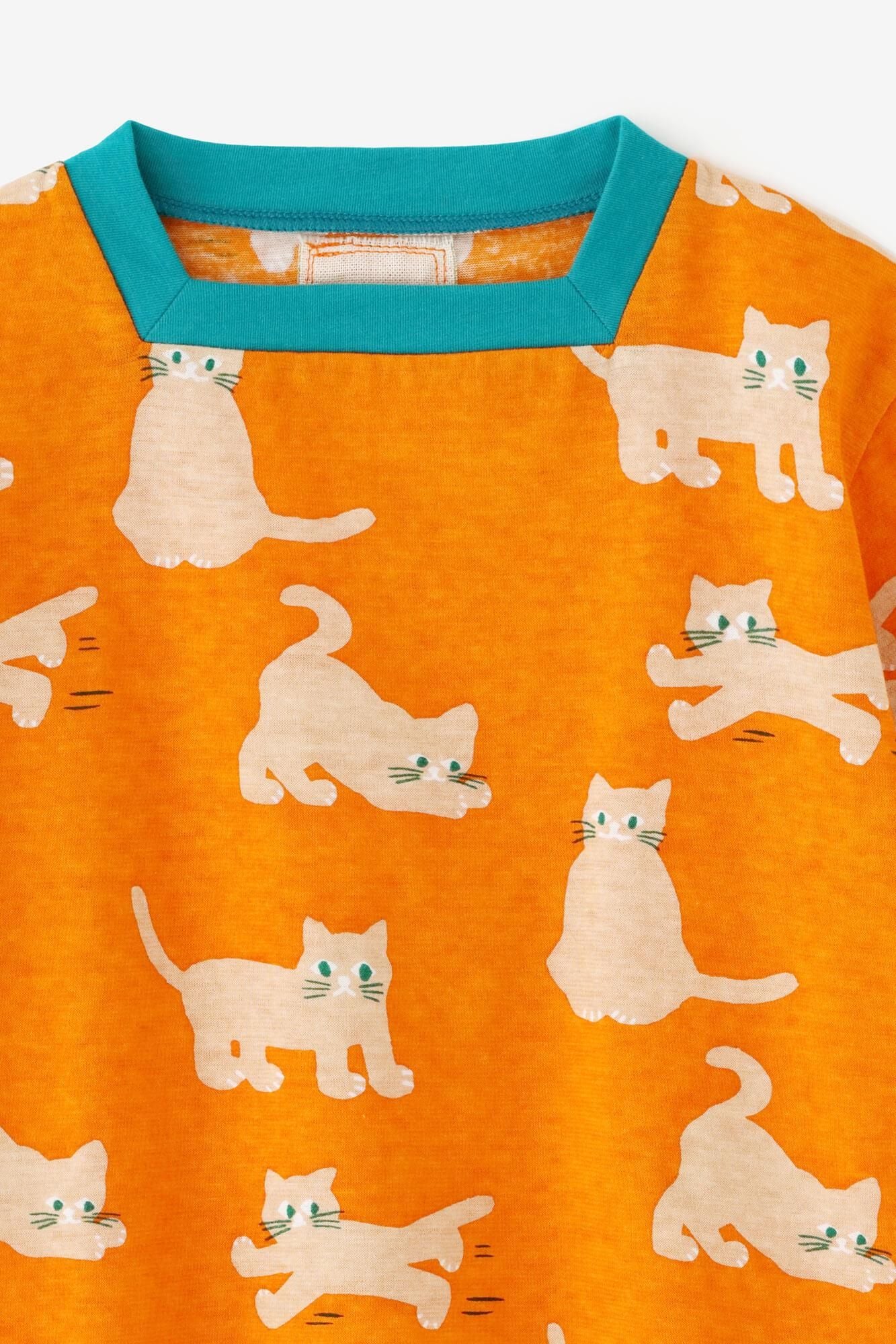 -方領上衣七分袖／貓