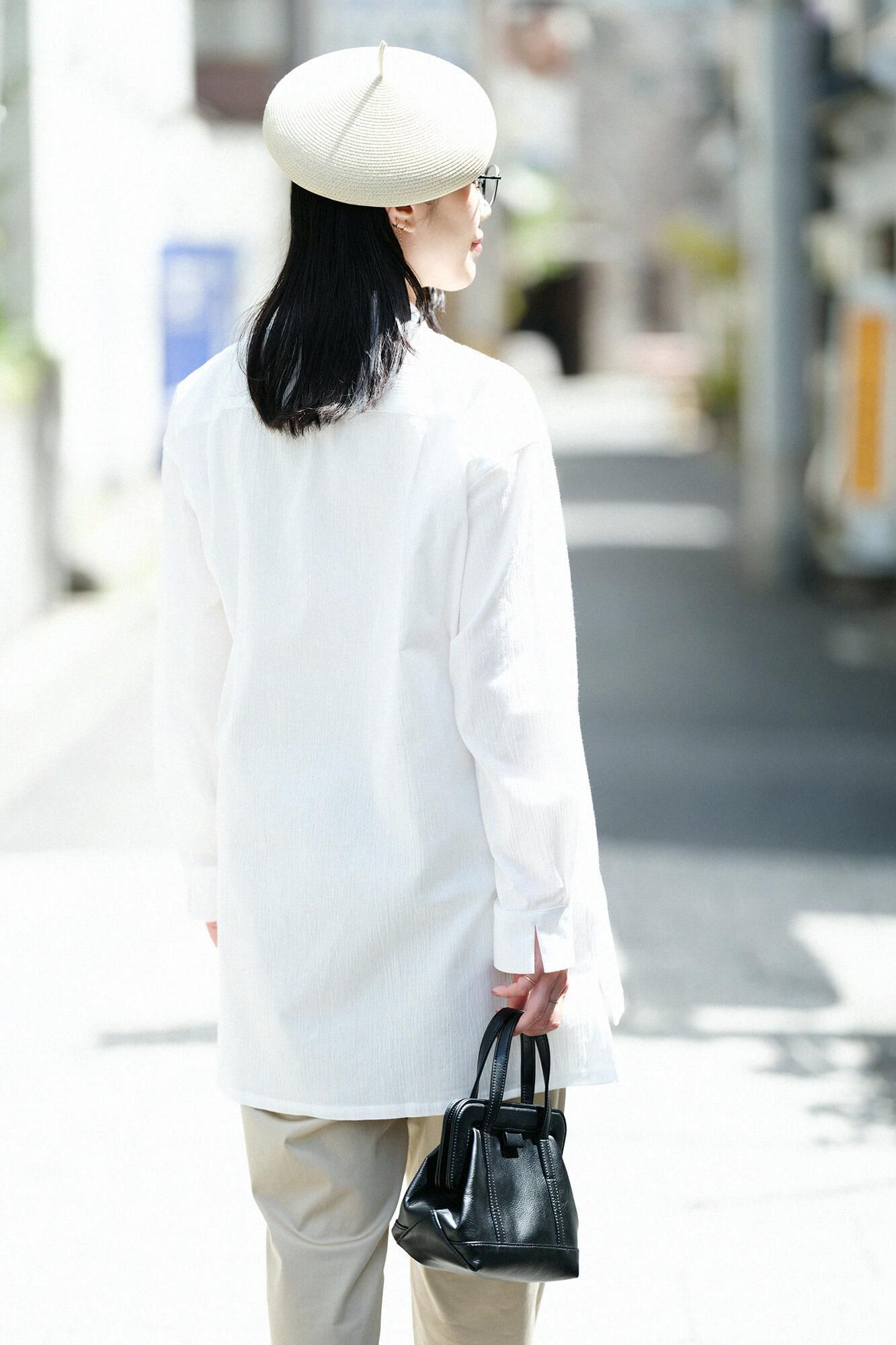 타카시마치지미 20/20 그란 튜닉셔츠/ 흰색