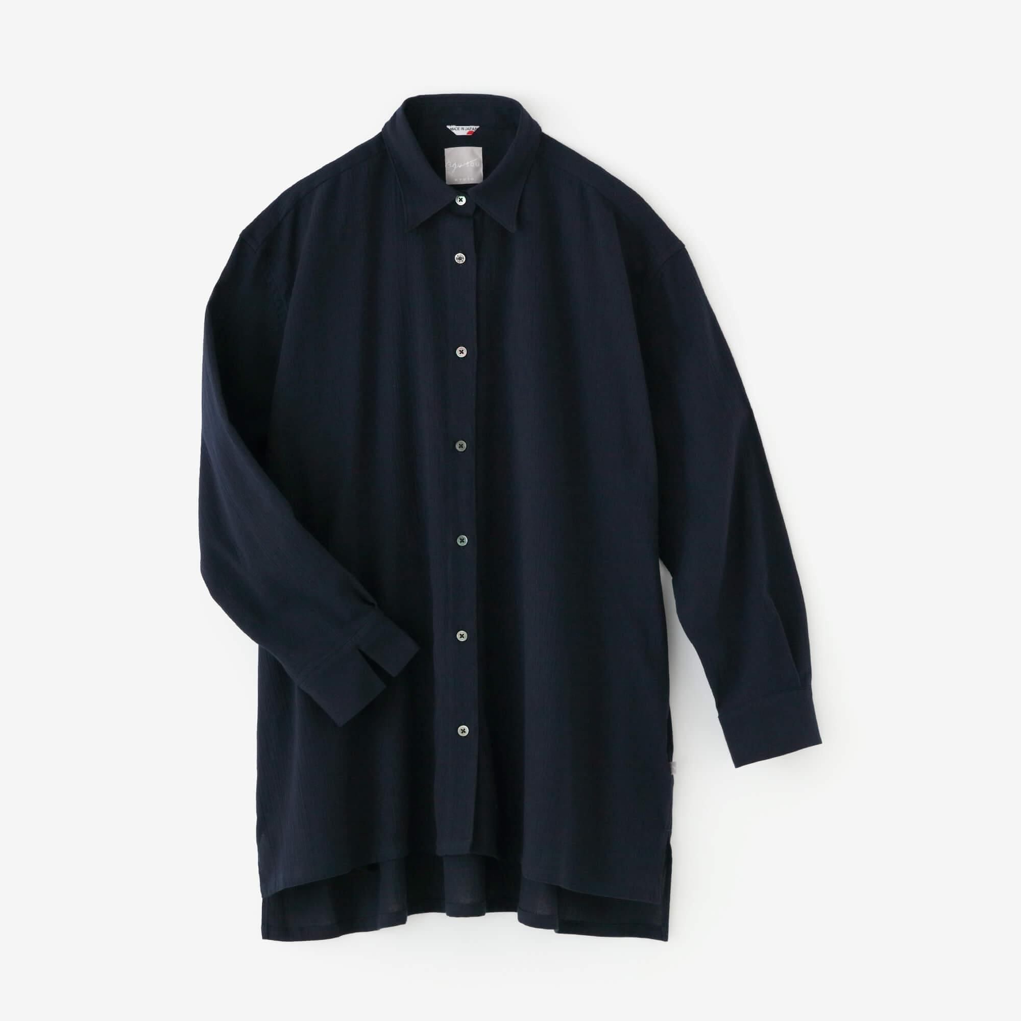 타카시마치지미 20/20 그란 튜닉셔츠/남색