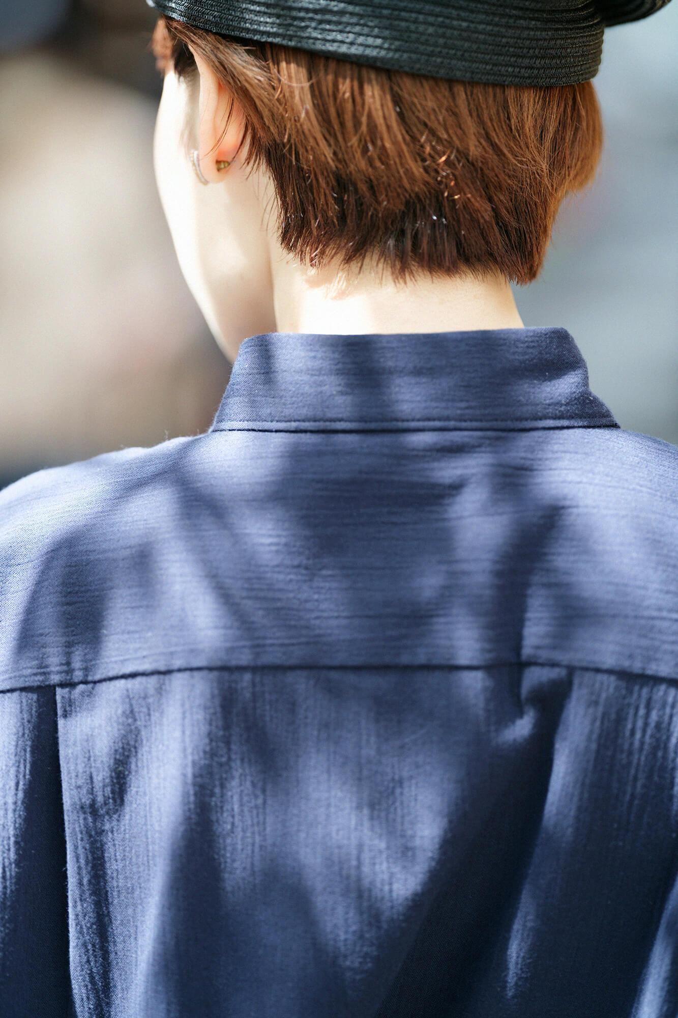 타카시마치지미 20/20 그란 튜닉셔츠/남색