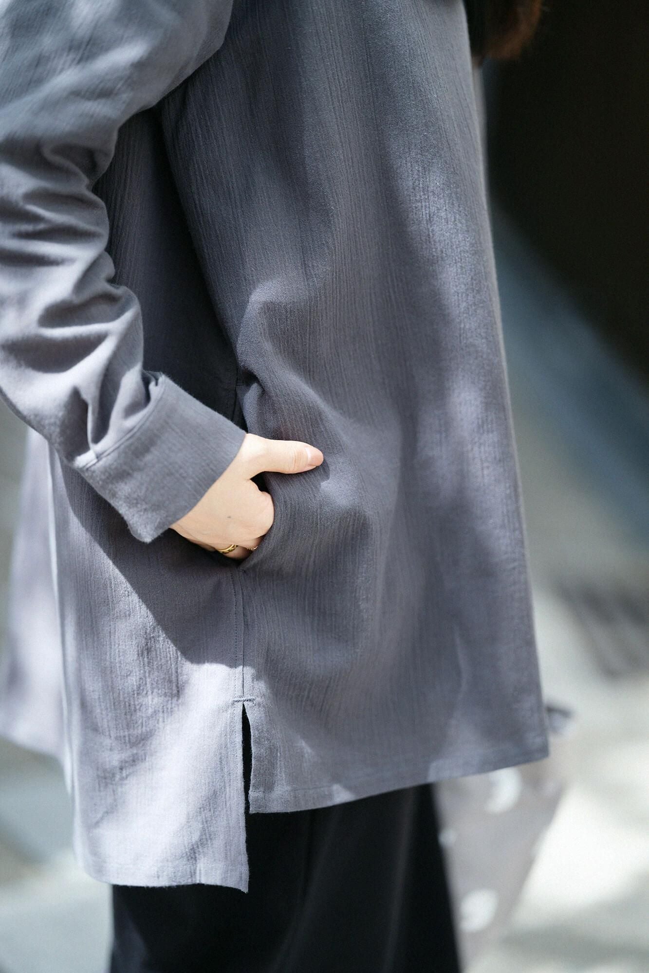 타카시마치지미 20/20 그란 튜닉셔츠/짙은 회색