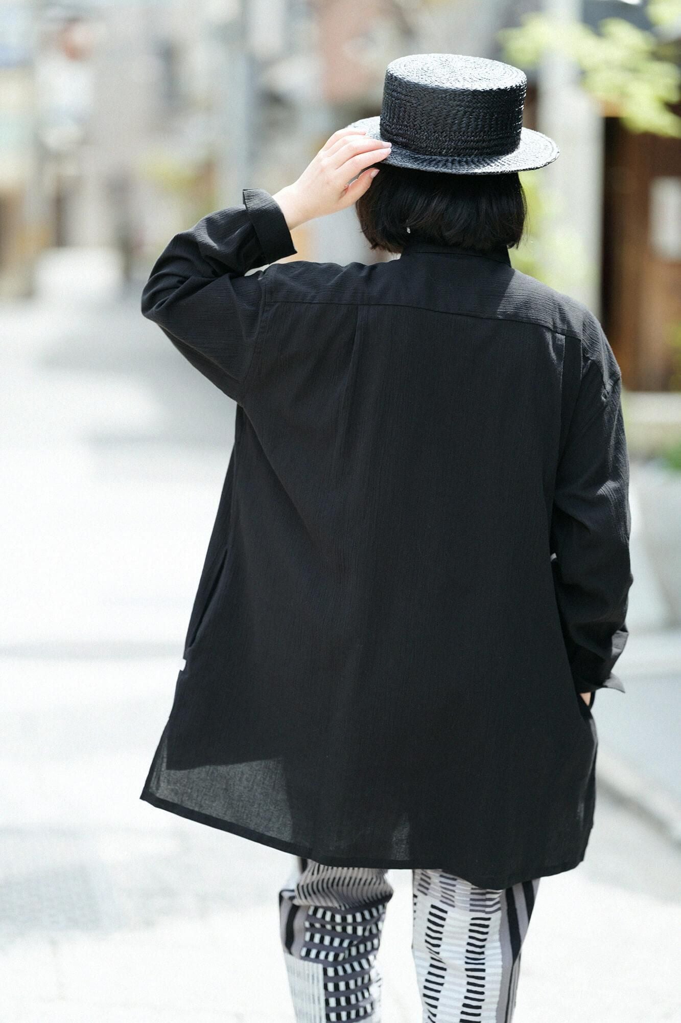 SOU・SOU 高島縮グランチュニックシャツ留紺
