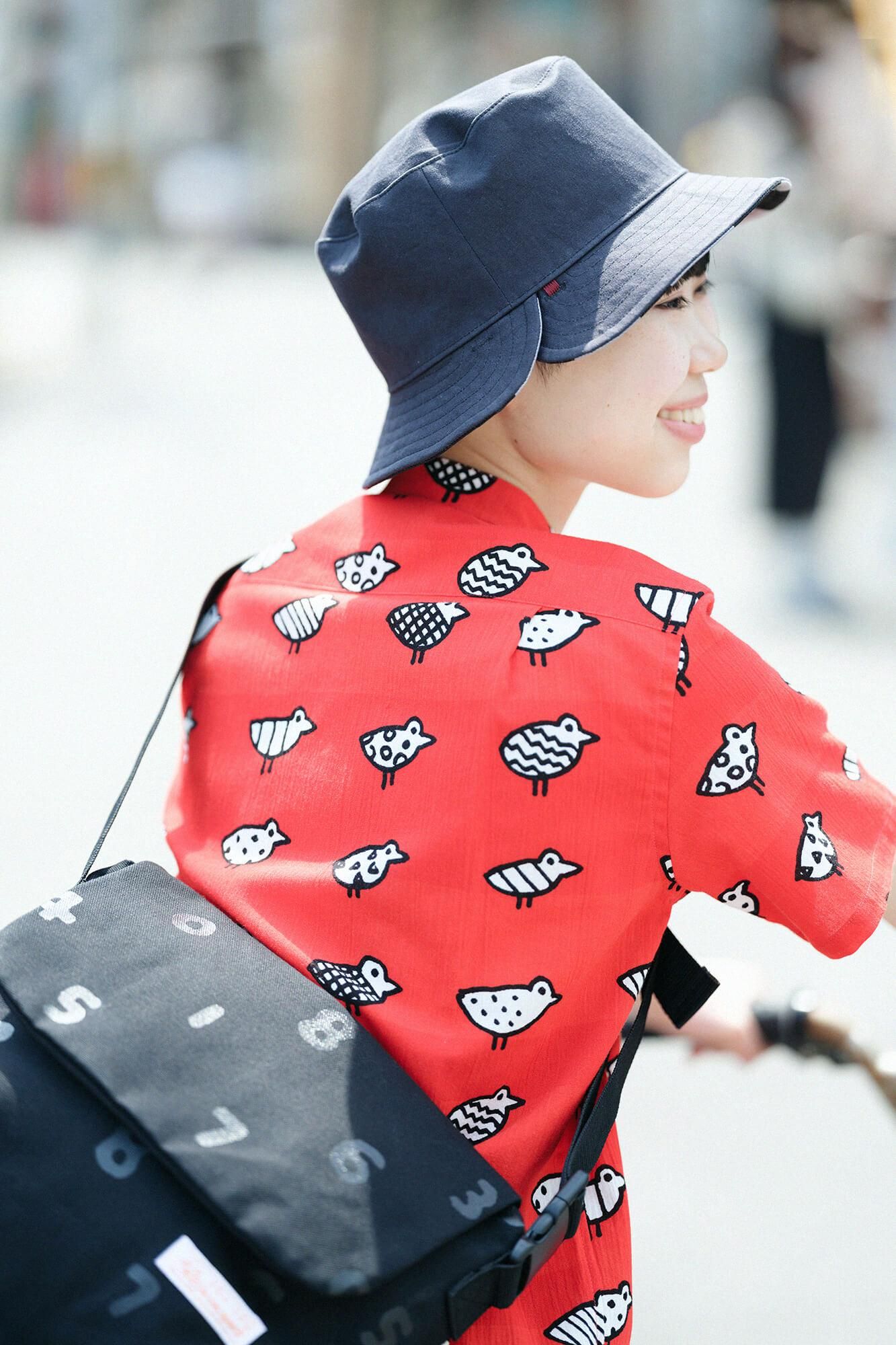 高島縮 20/20 スタンドカラー半袖シャツ／とことこ