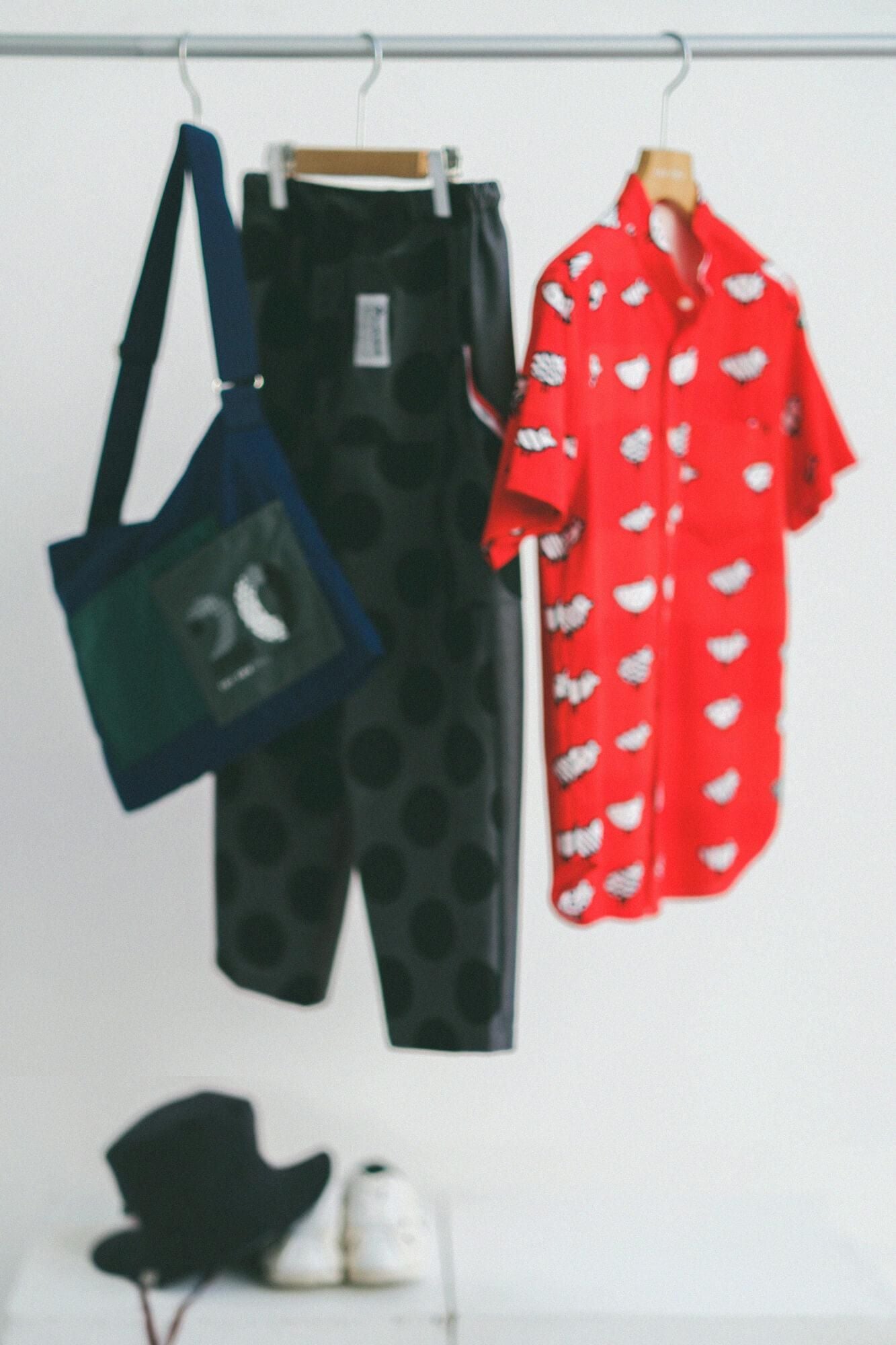 高島縮 20/20 スタンドカラー半袖シャツ／とことこ