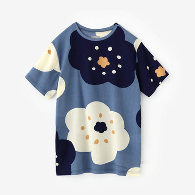 Chizimi Cotton 40/40 Short Sleeve T-shirt / Smile Light Blue