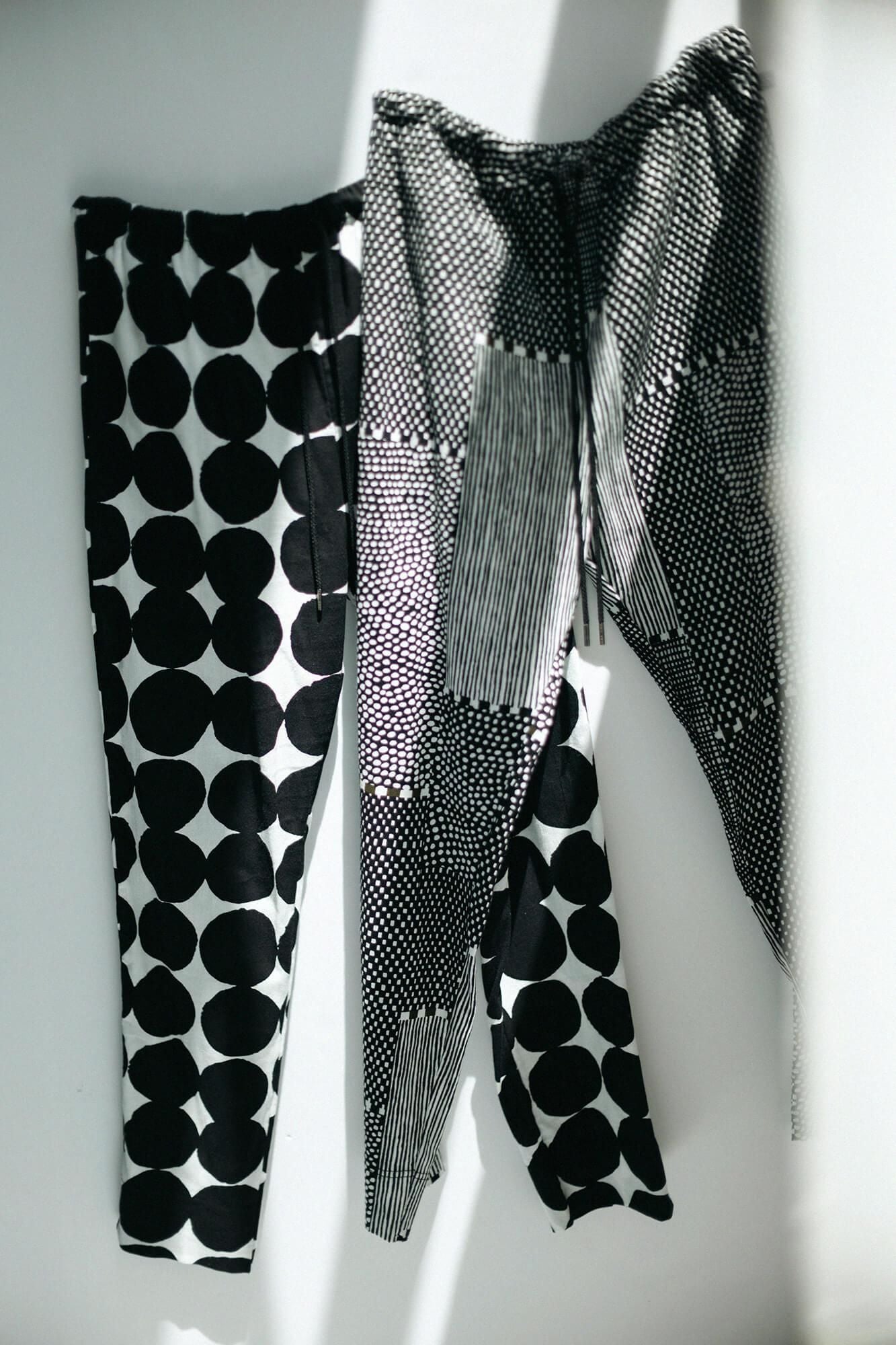 高島縮棉 40/40 內搭褲 / 點線 墨黑色