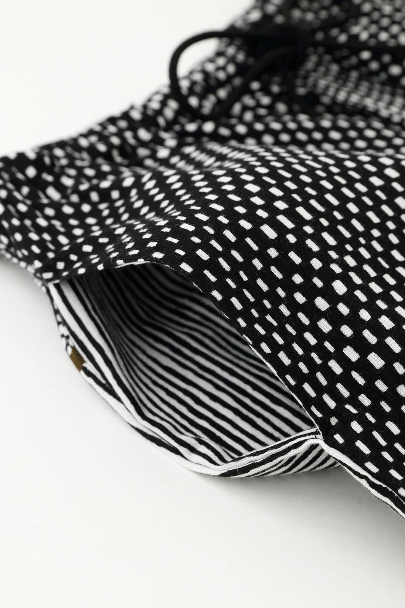 高島縮棉 40/40 內搭褲 / 點線 墨黑色