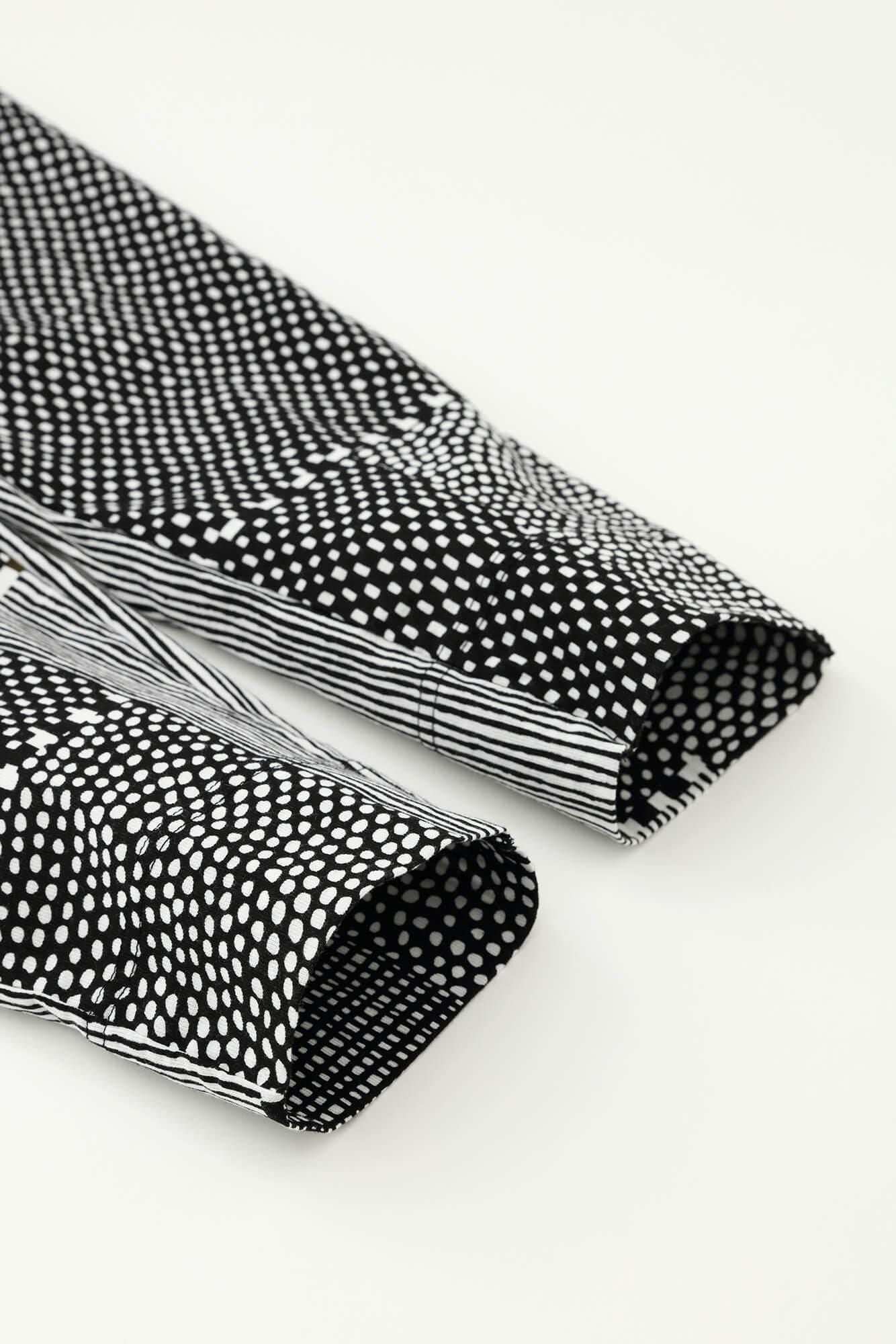 高島縮棉 40/40 內搭褲 / 點線 墨黑色