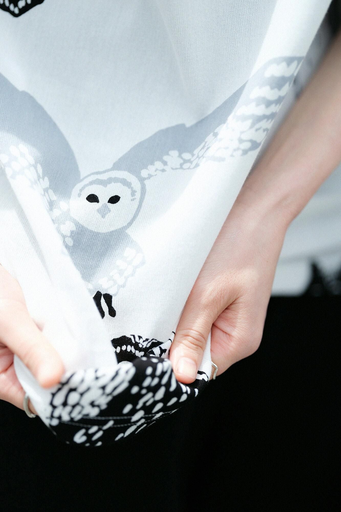 高島縮棉 40/40 短袖T-shirt／貓頭鷹