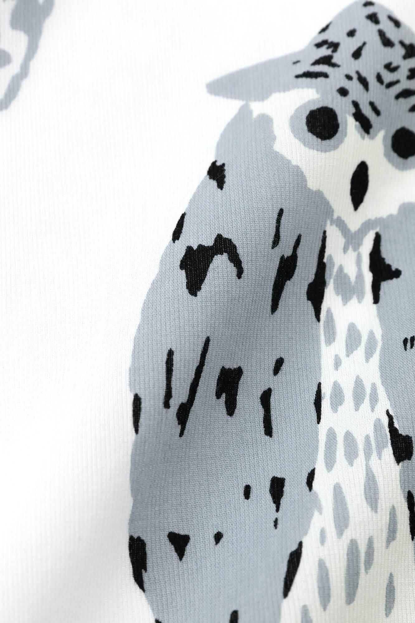 高島縮棉 40/40 短袖T-shirt／貓頭鷹