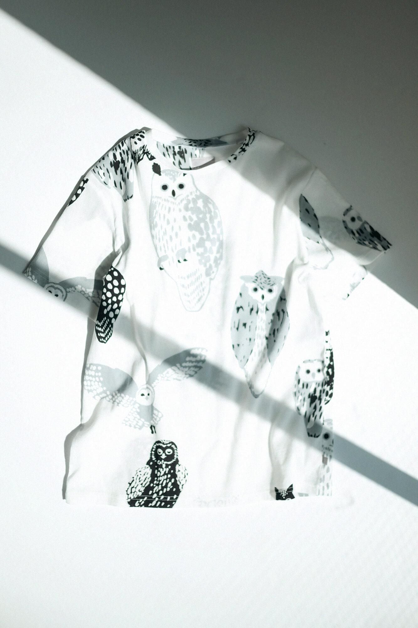 高島縮棉 40/40 短袖T-shirt／貓頭鷹