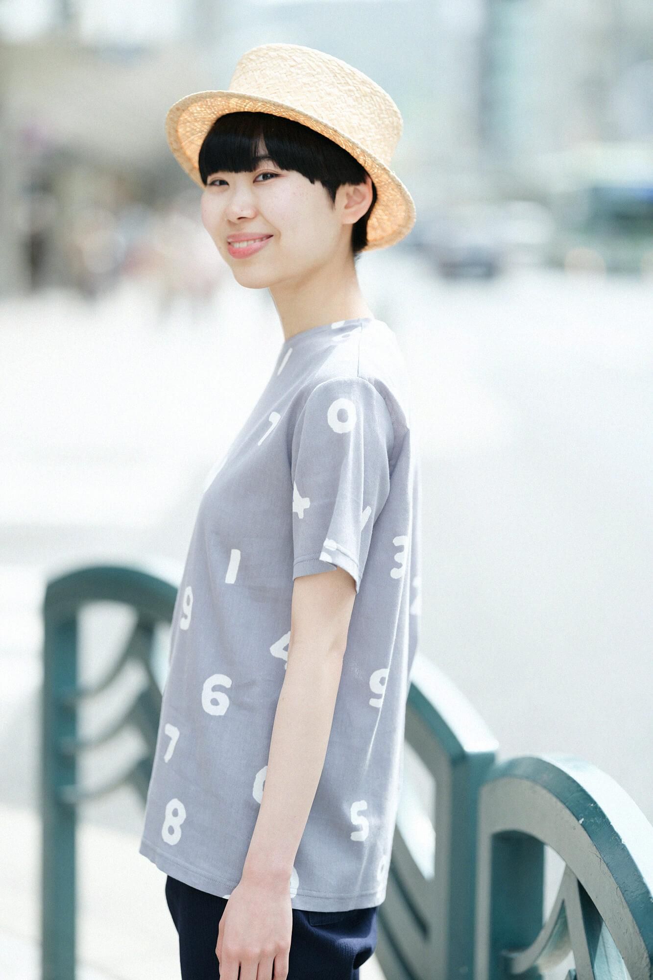 高島縮 40/40 半袖Tシャツ／SO-SU-U 薄墨色（うすずみいろ）