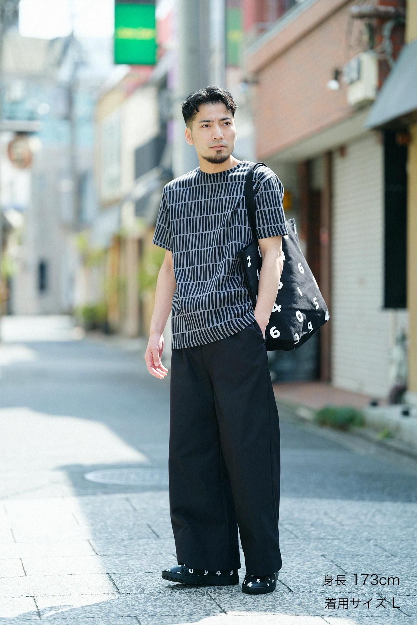 net限定】高島縮 40/40 半袖Tシャツ／拍子木（ひょうしぎ）