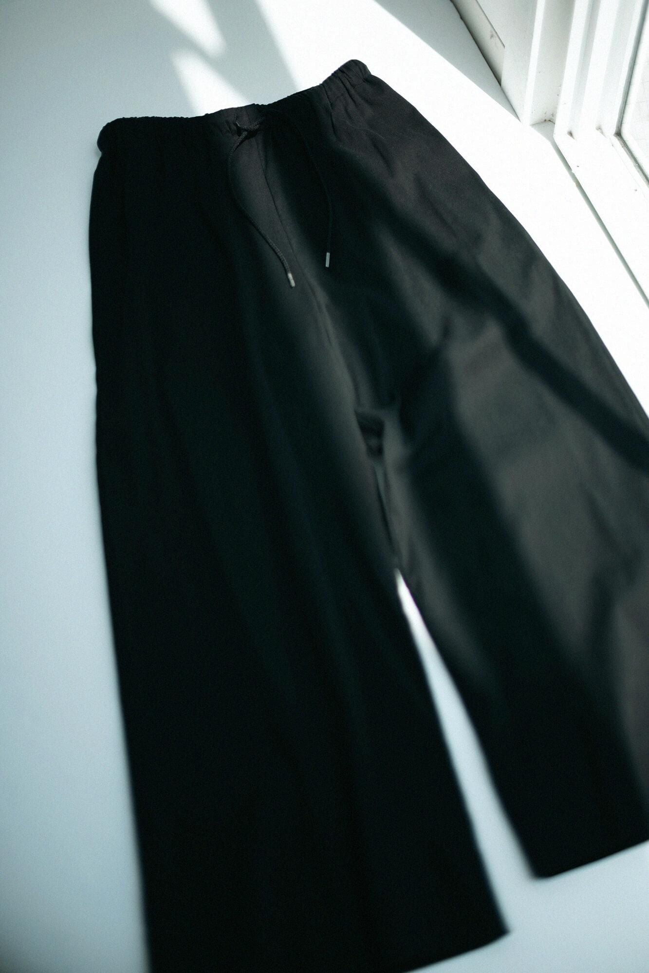 高島縮棉 40/40闊腿褲2.0/黑色