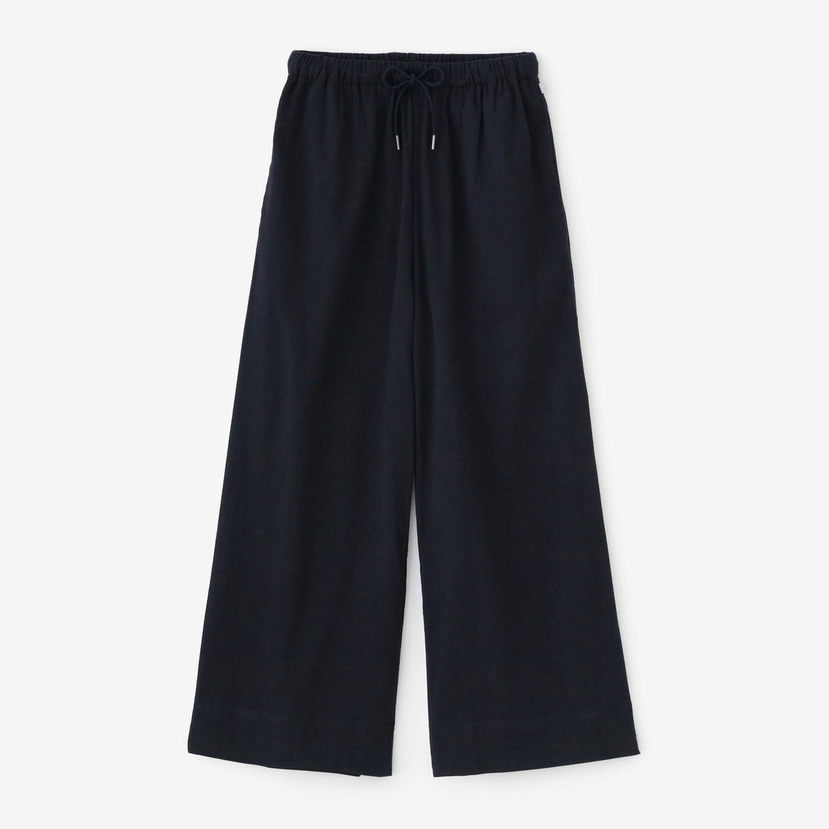 Honnete　2WAY　ワイドパンツ　ゆったり　リネン　黒　ポーランド製 セール】 ウールリネンコットン 2タックワイドストレートパンツ