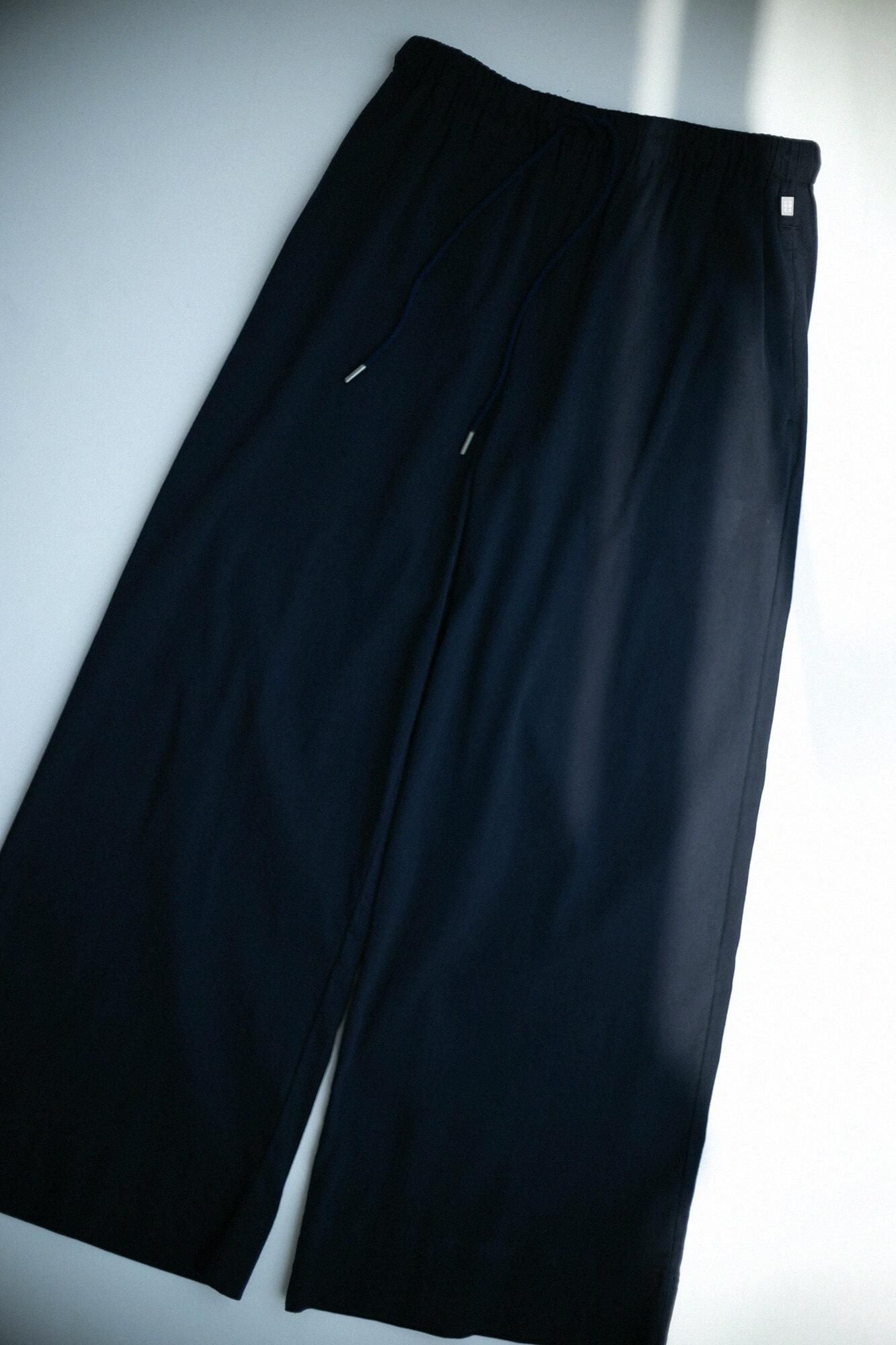 高島縮棉 40/40闊腿褲2.0/藍黑色