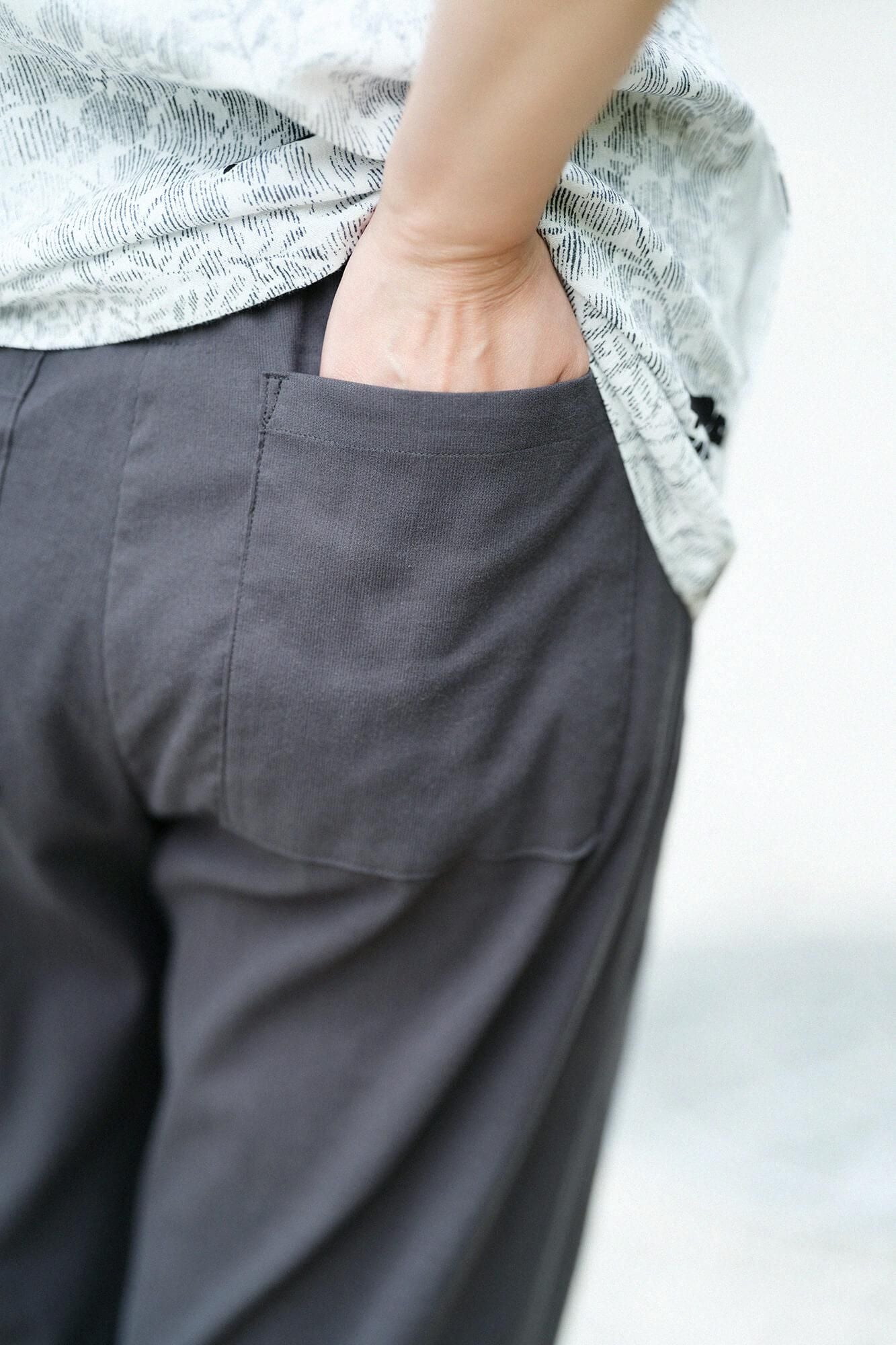 Chizimi Cotton 40/40 Wide Pants 2.0 / Dark Lead Color