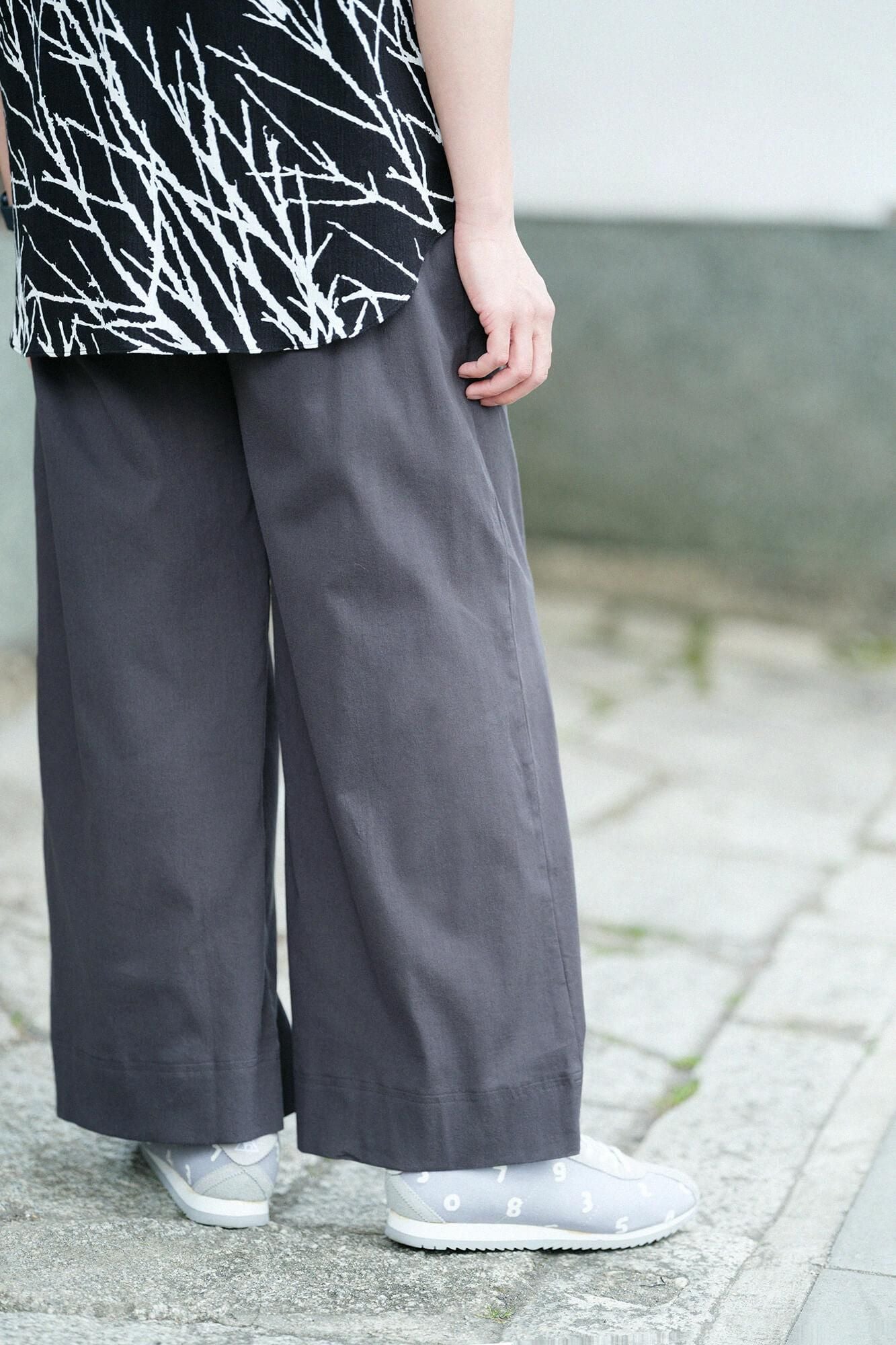 Chizimi Cotton 40/40 Wide Pants 2.0 / Dark Lead Color