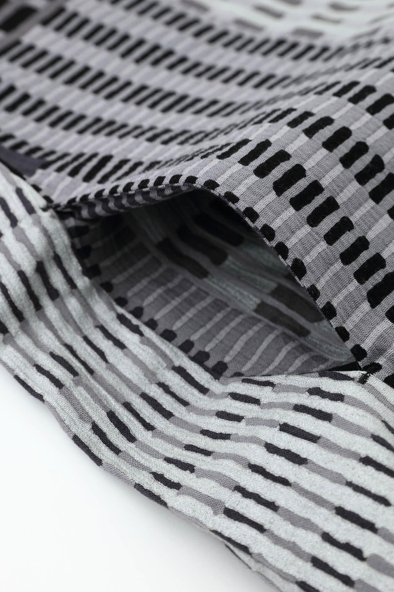 高島縮棉 20/20六分袖長版上衣/摩天大樓