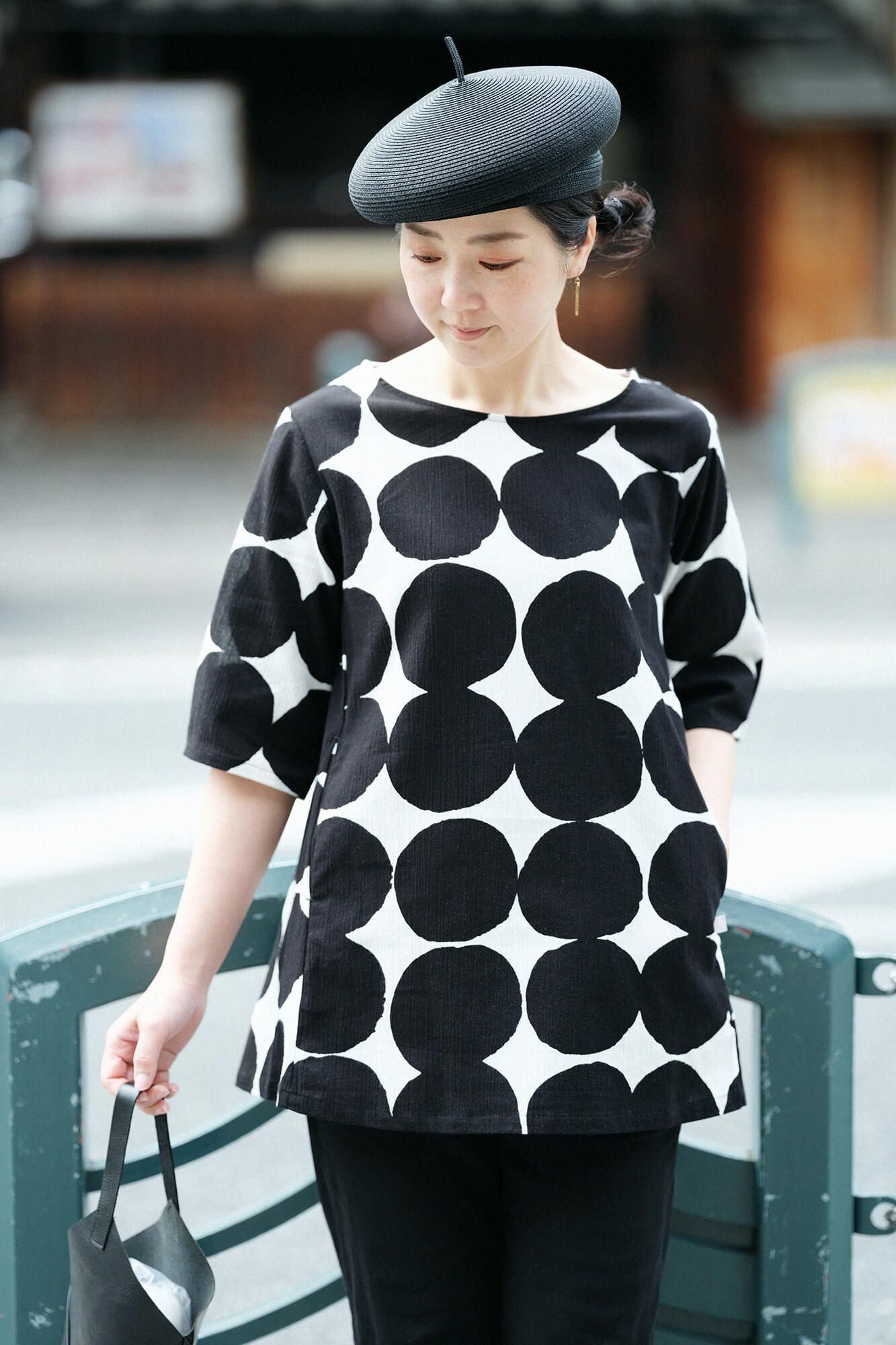 Chizimi Cotton 20/20 Elbow Length Sleeve Tunic / Marbles